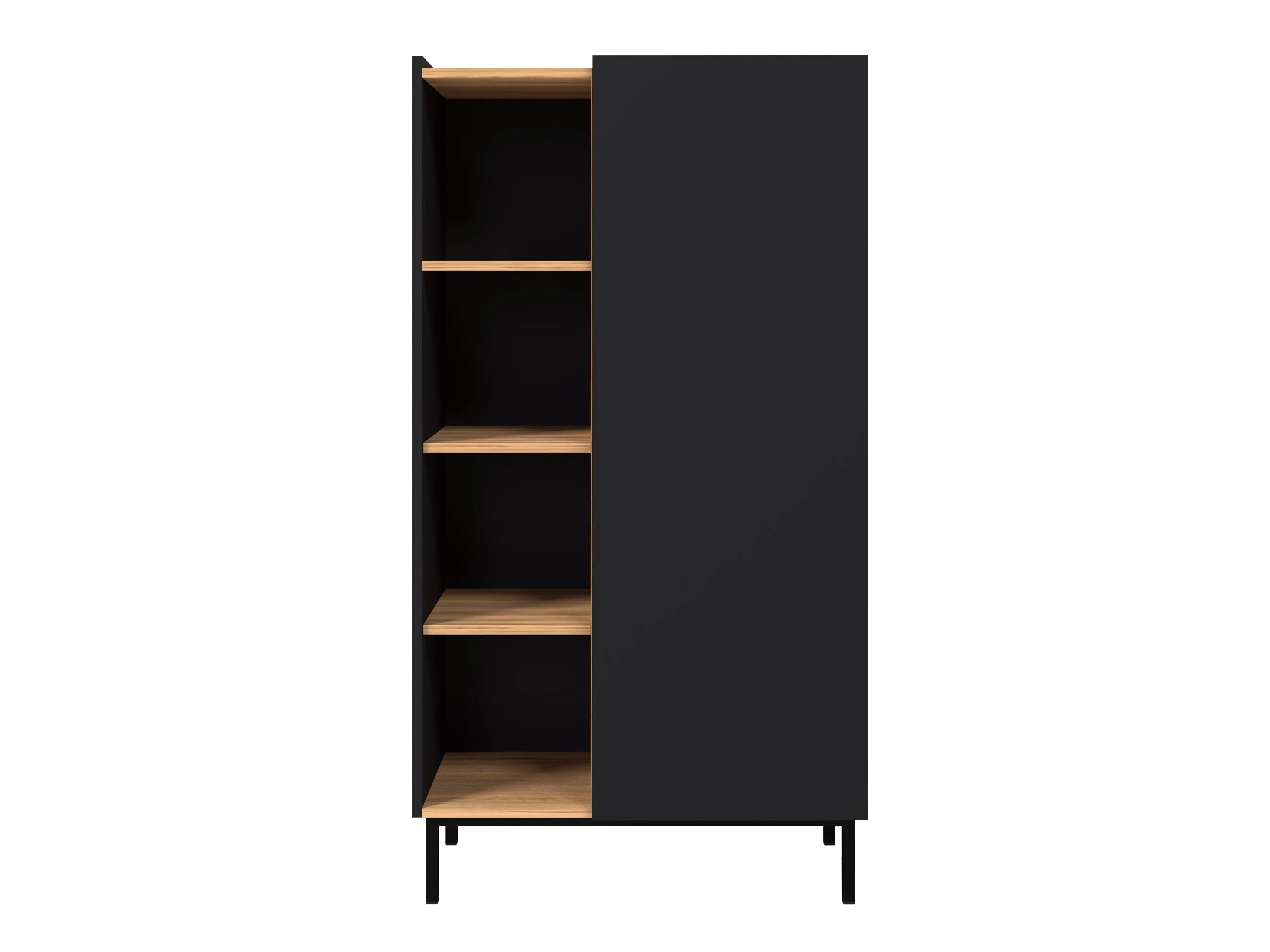 Bookcase Veldome 101 (Black + Light brown)