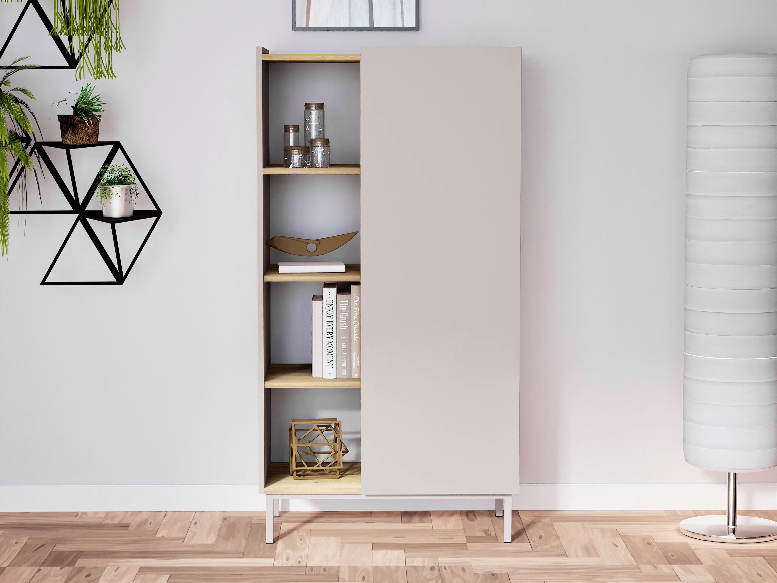 Bookcase Veldome 101 (Cashmere + Oak)