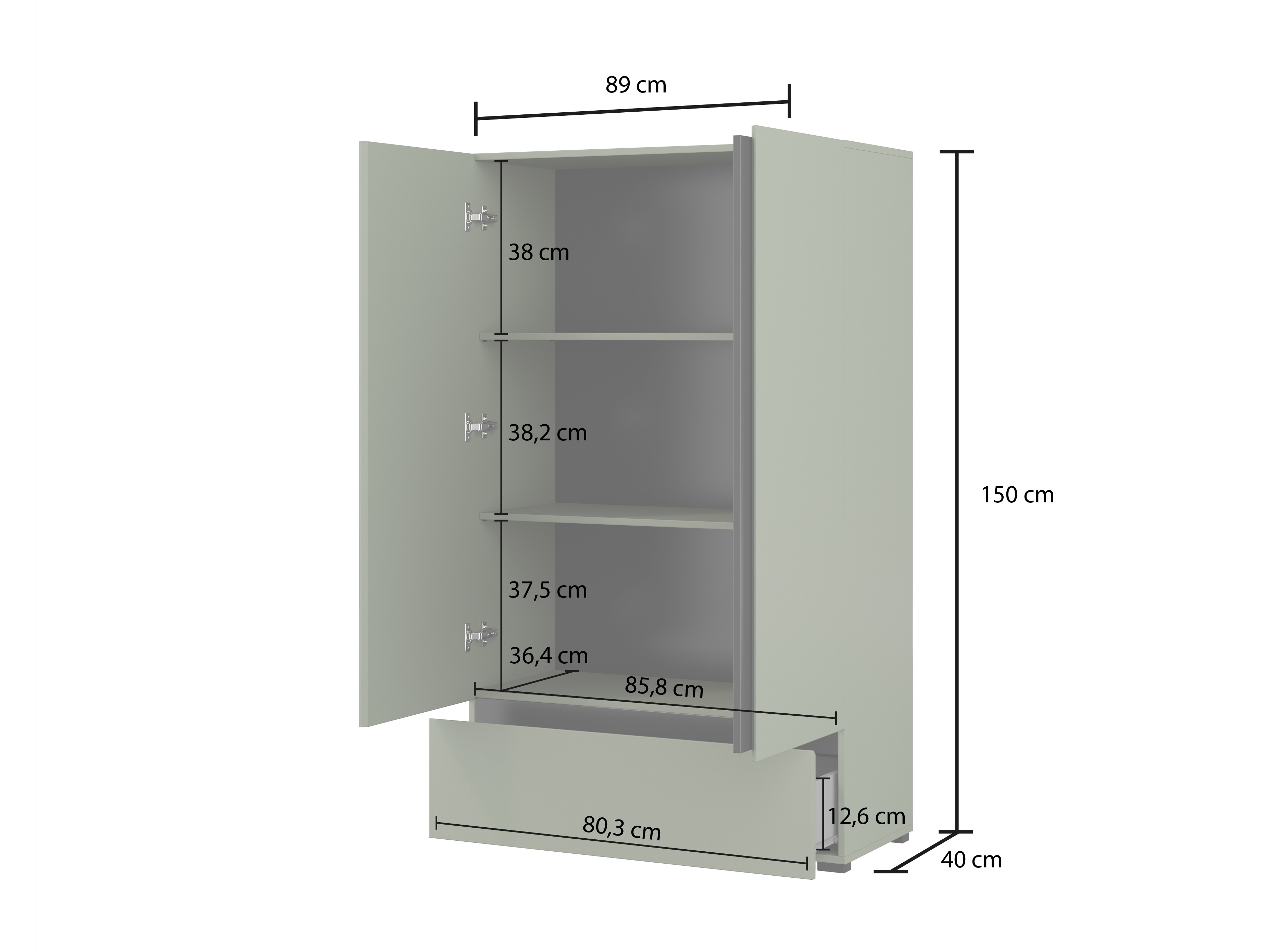 Bookcase Alfere 122 (Green)