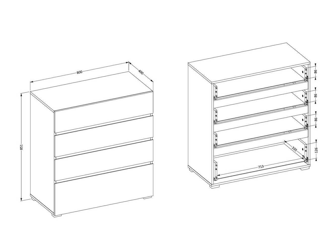 Chest of drawers Alfere 121 (Green)