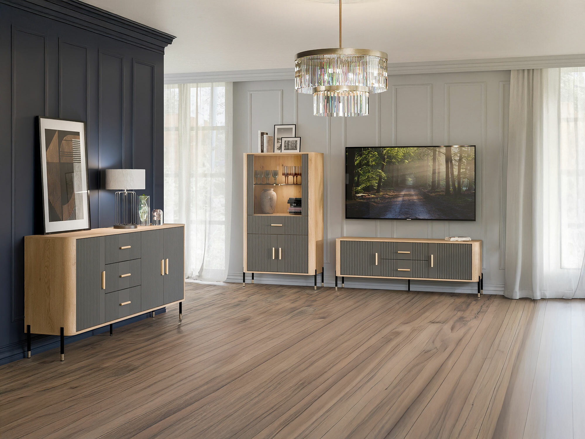 TV stand Flosora 103 (Grey)