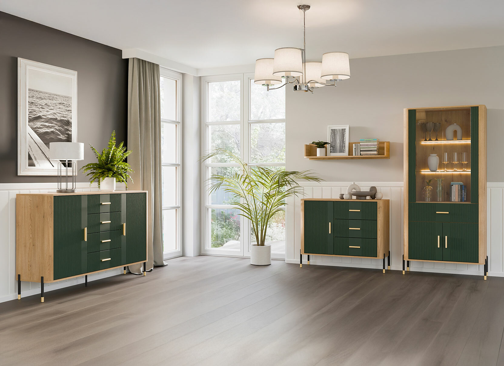 Chest of drawers Flosora 107 (Green)