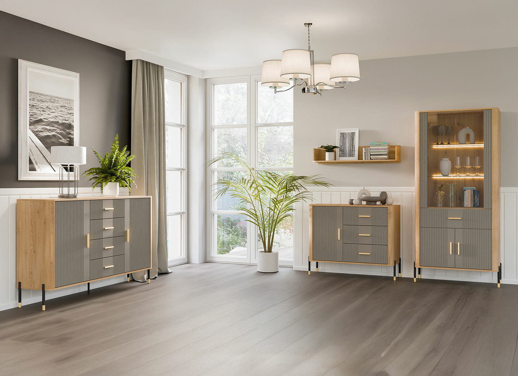 Chest of drawers Flosora 107 (Grey)