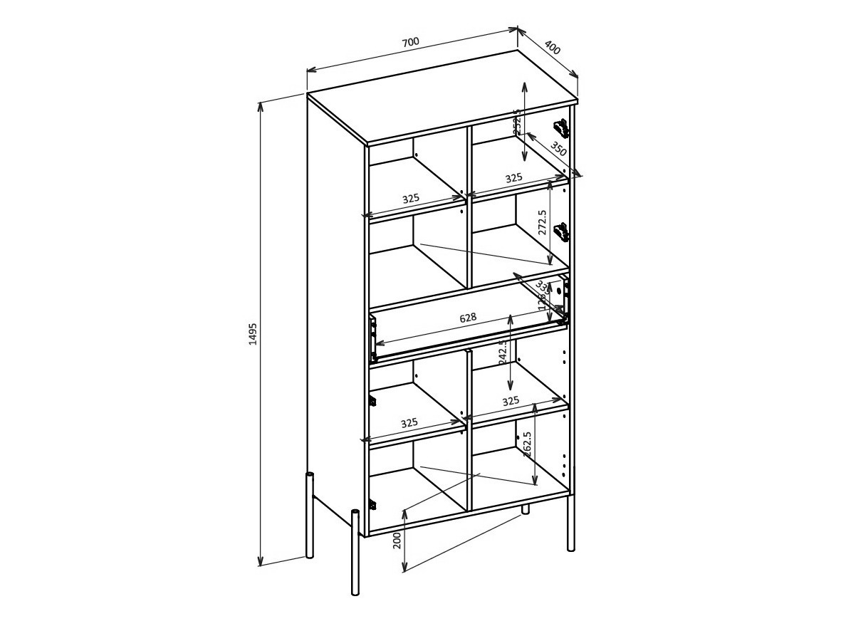Bookcase Levtenu 110 (Cashmere)