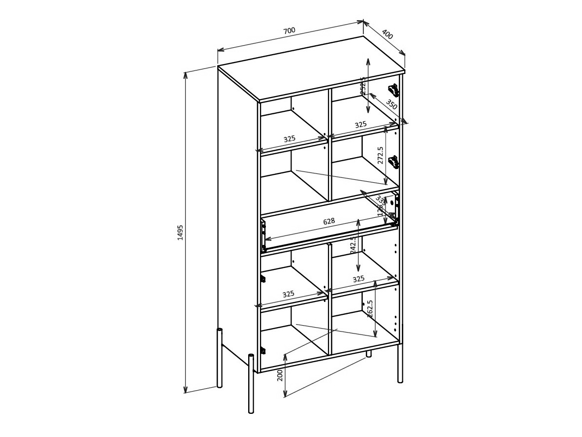 Bookcase Levtenu 110 (Oak + Cashmere)
