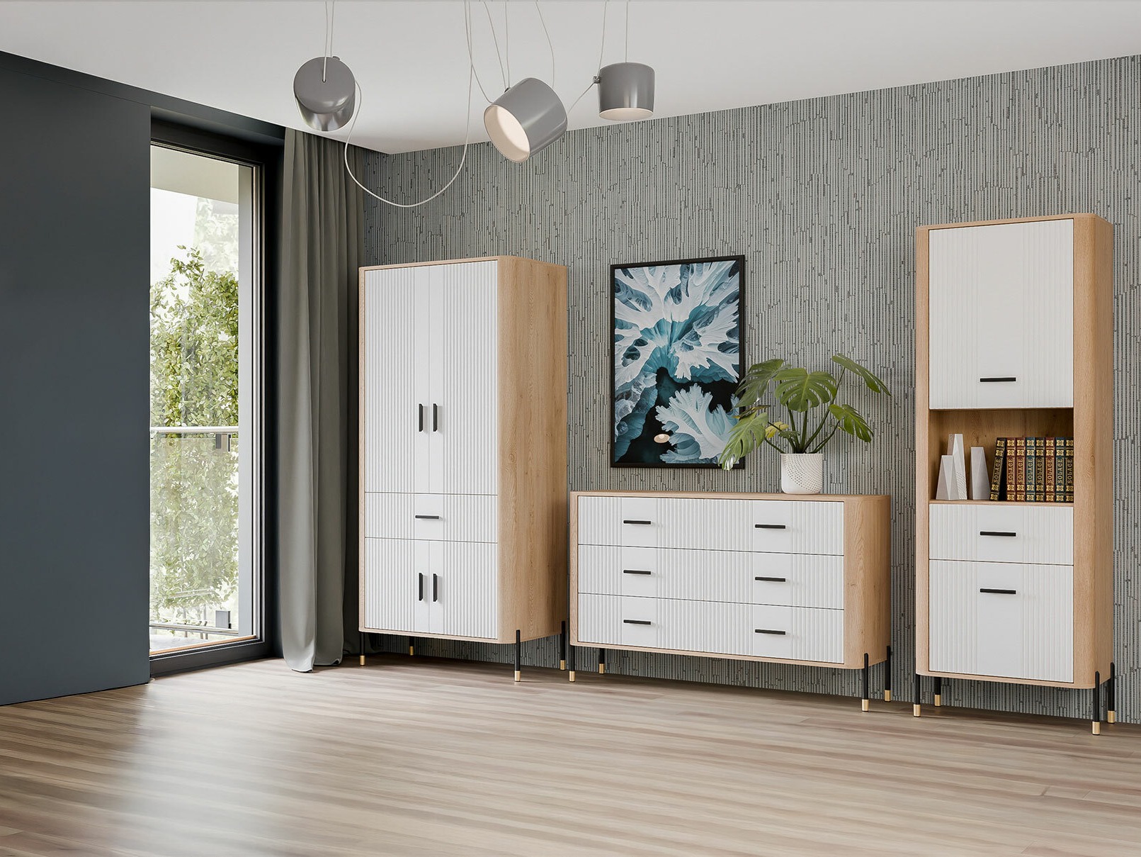 Chest of drawers Flosora 109 (White)