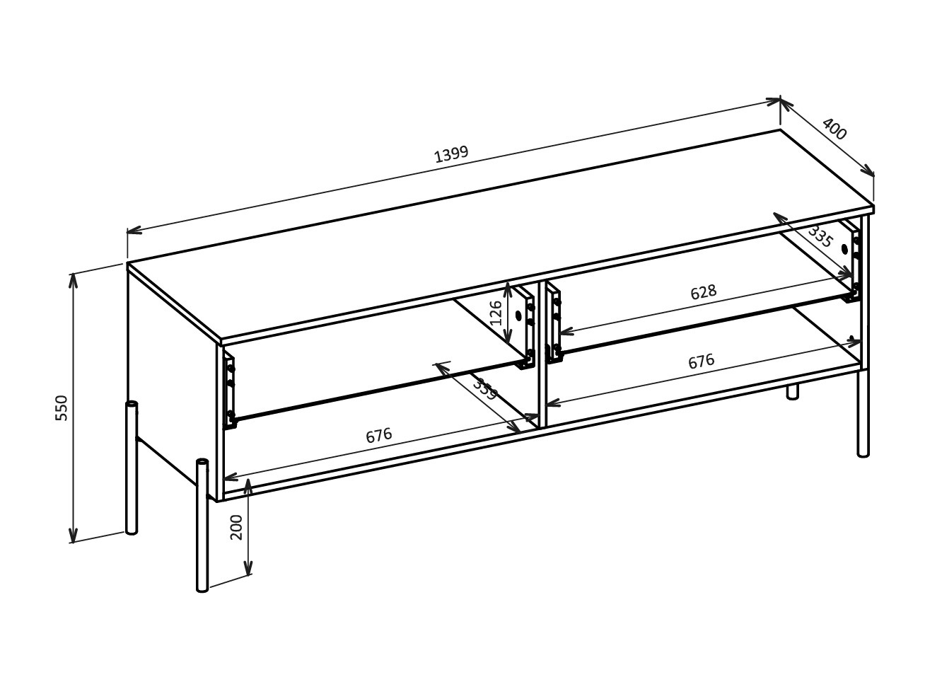 TV stand Levtenu 108 (Cashmere)