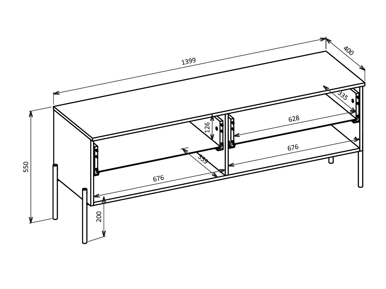 TV stand Levtenu 108 (Oak + Cashmere)