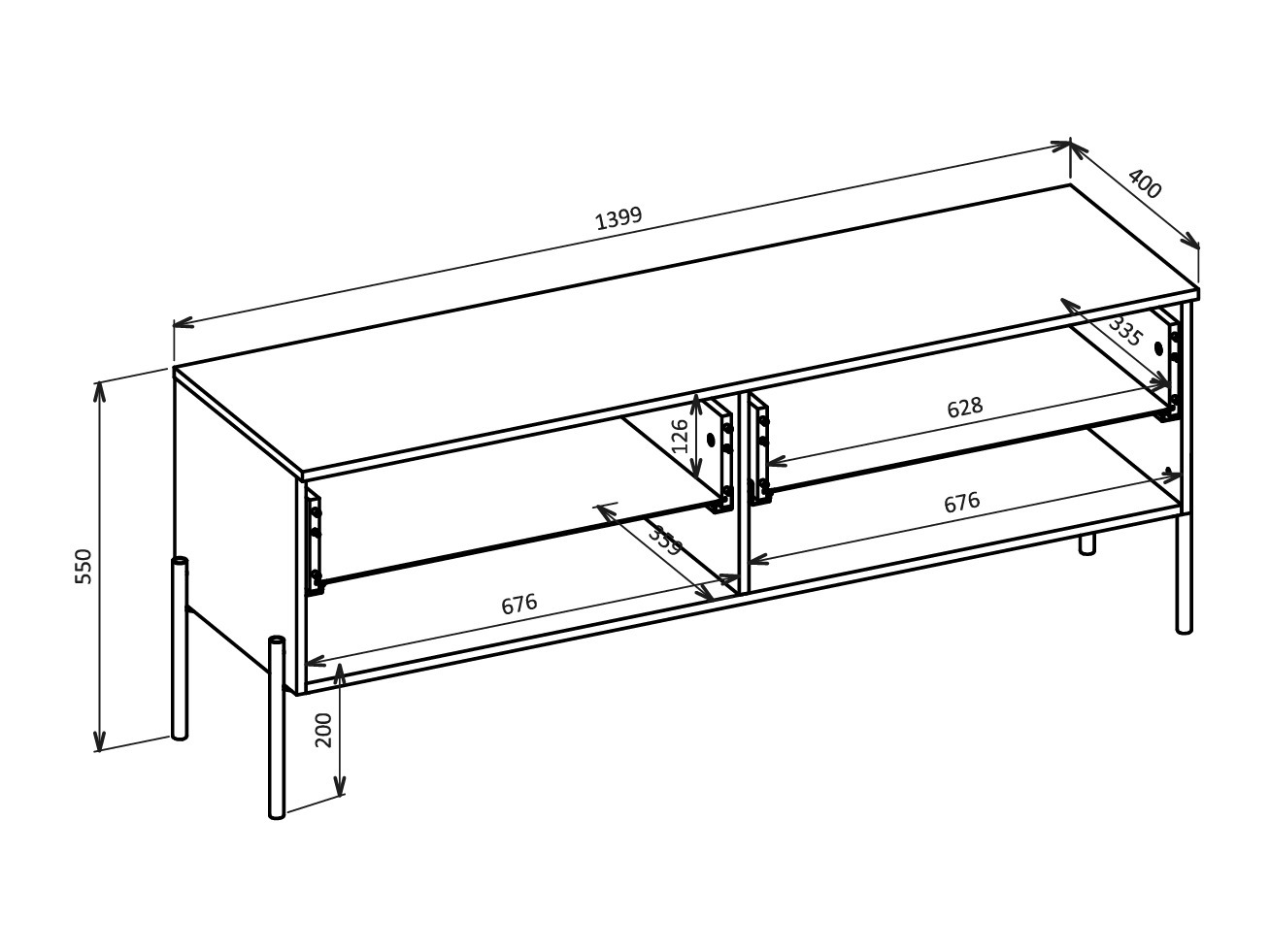 TV stand Levtenu 108 (Oak)