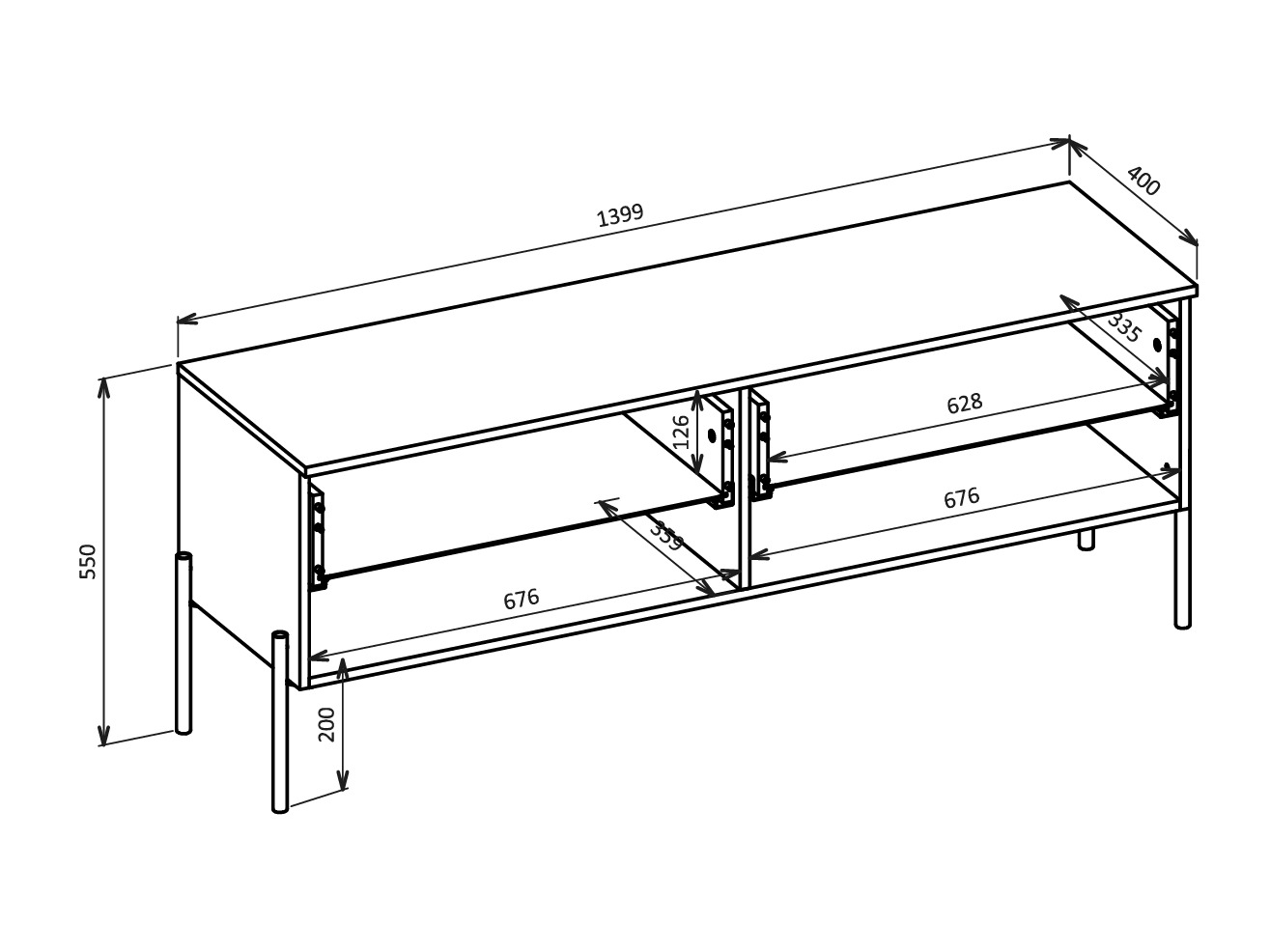 TV stand Levtenu 109 (Cashmere)