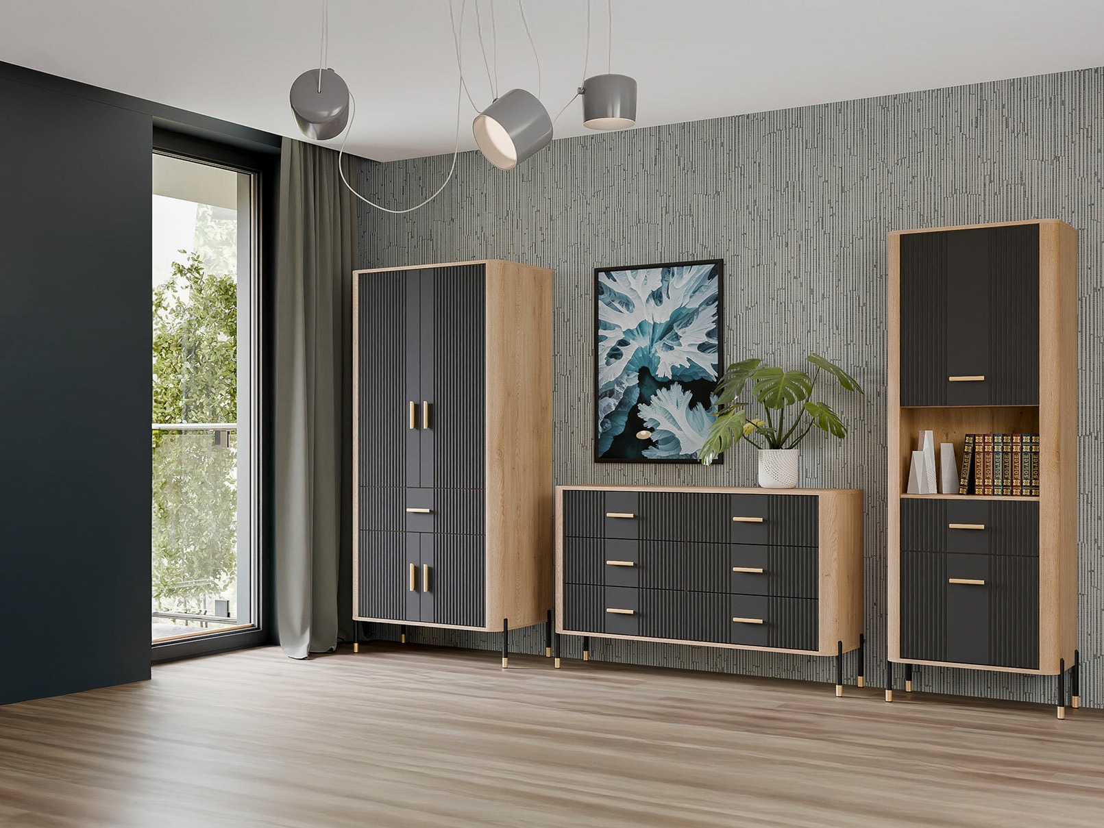 Chest of drawers Flosora 111 (Anthracite)