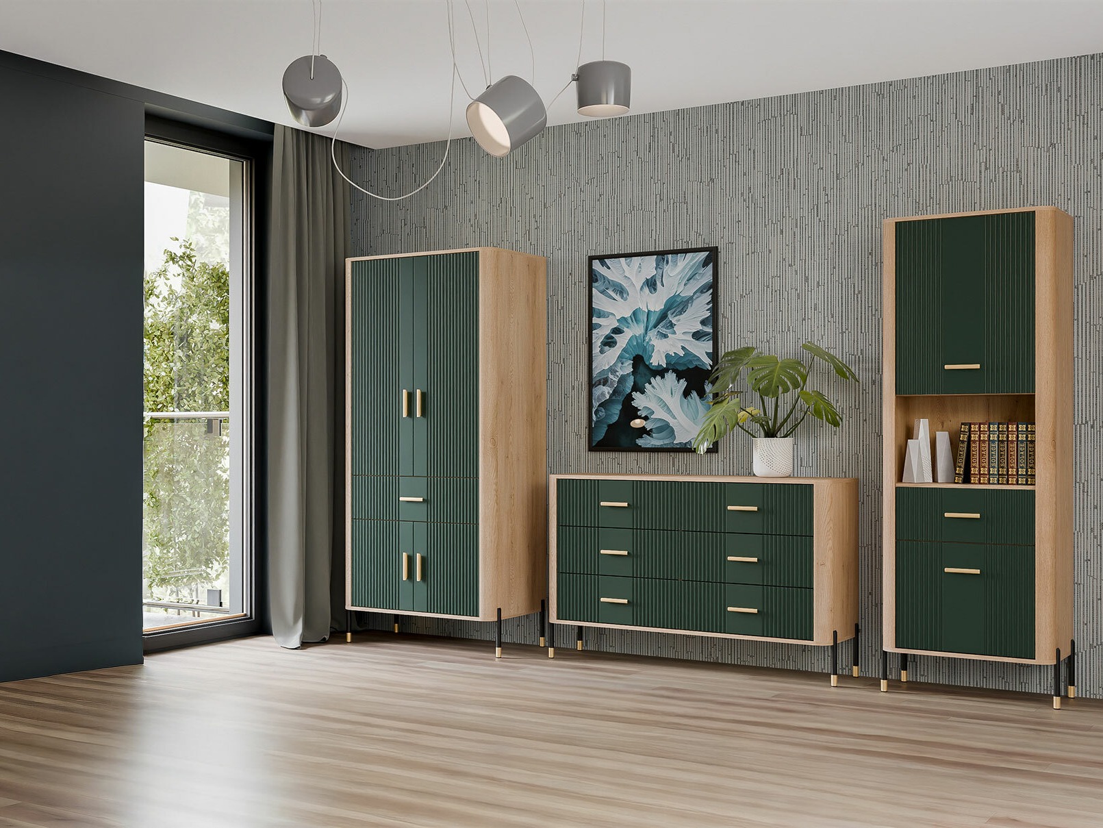 Chest of drawers Flosora 111 (Green)