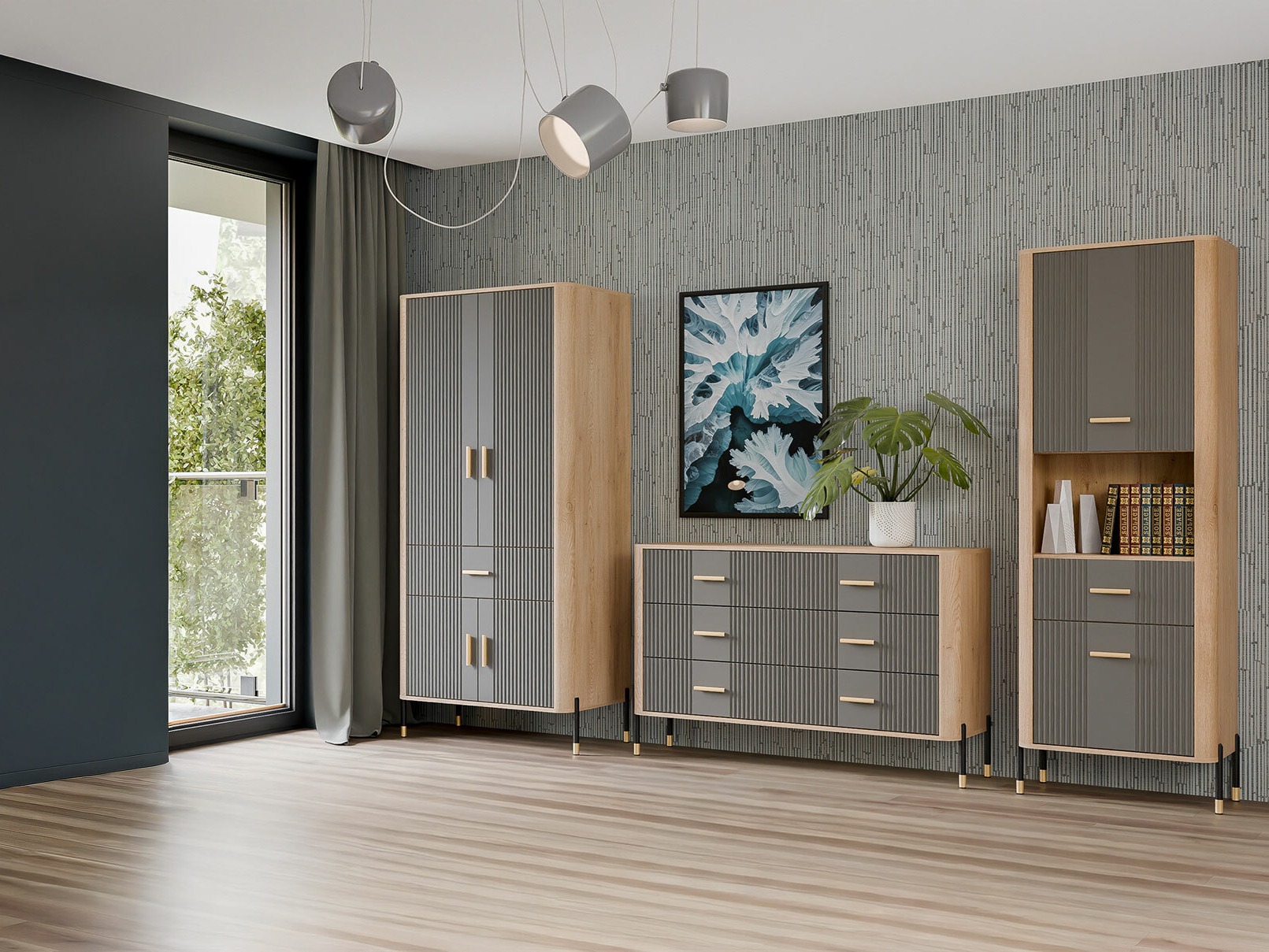 Chest of drawers Flosora 111 (Grey)