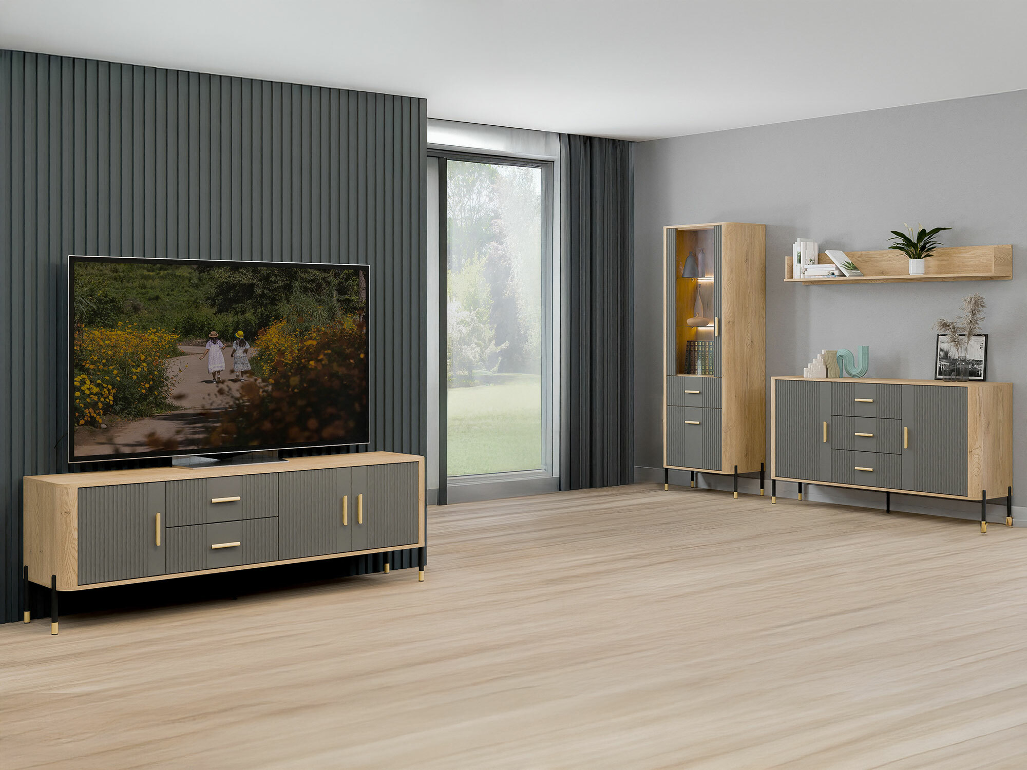 Chest of drawers Flosora 113 (Grey)