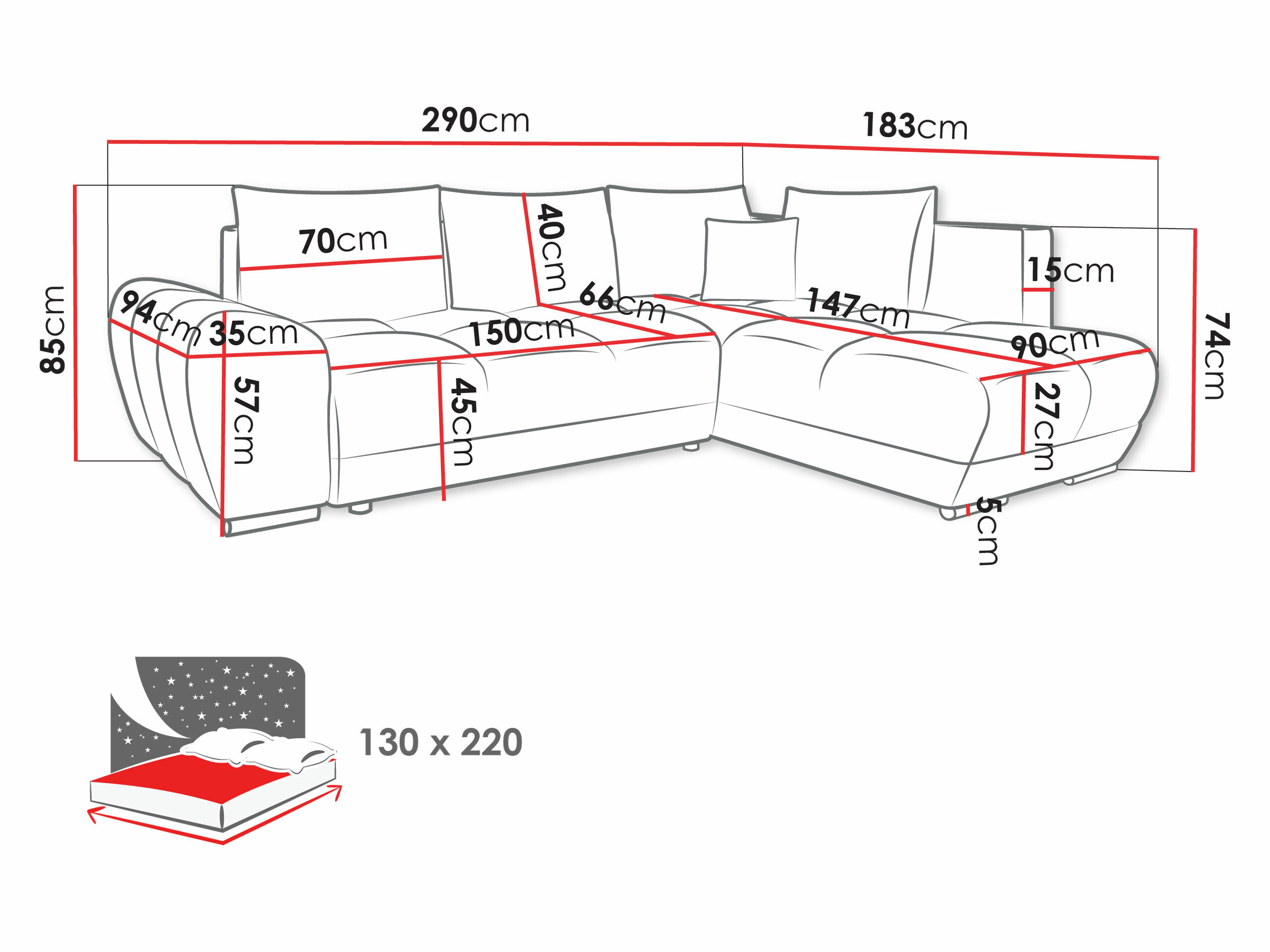 Corner sofa Camden 107 (Velo 633)