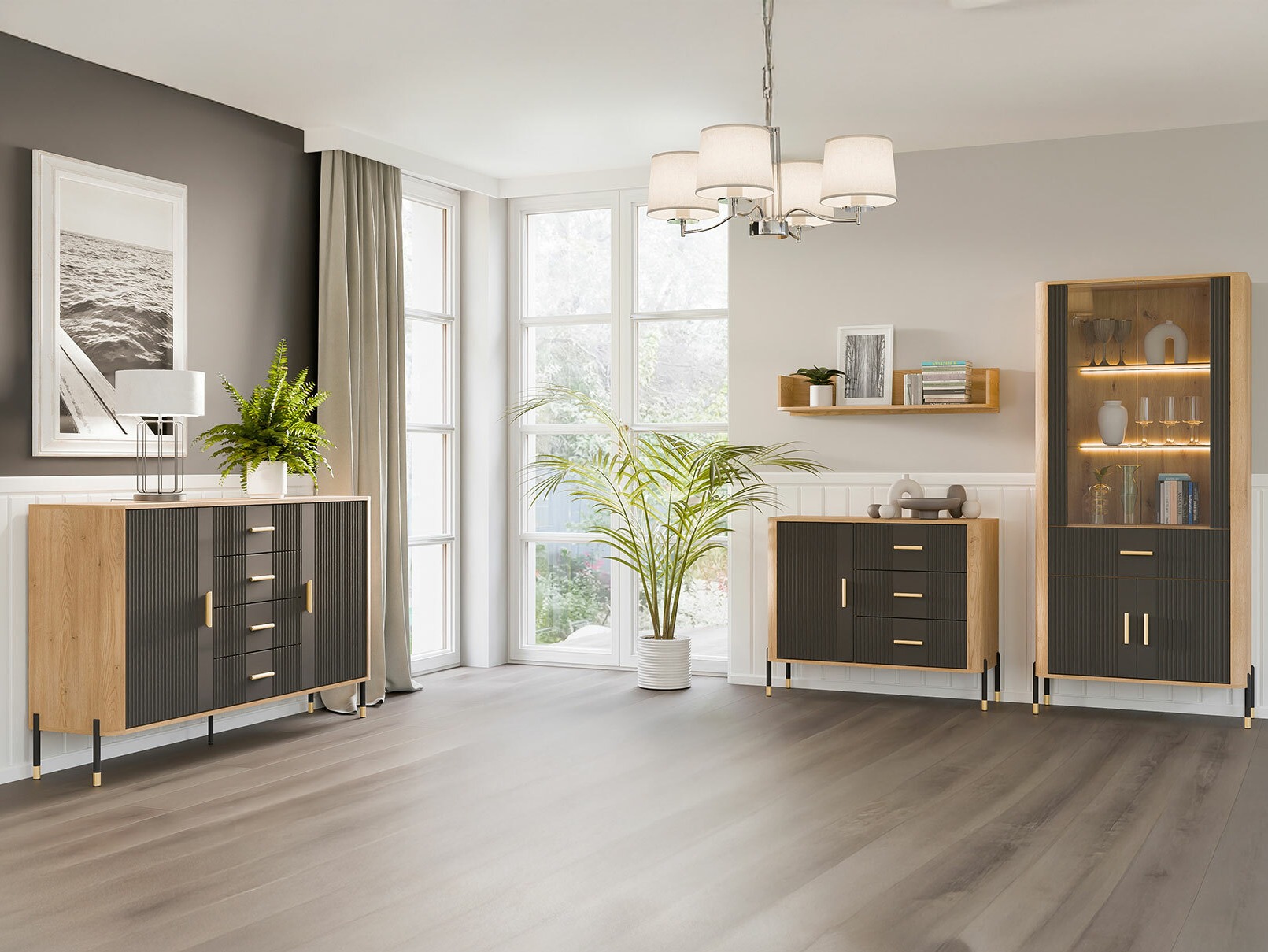 Chest of drawers Flosora 119 (Anthracite)