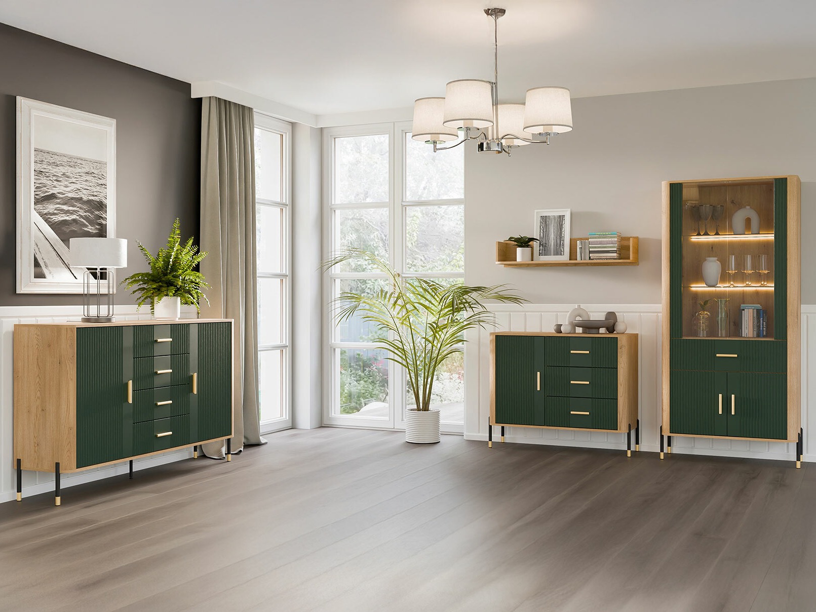 Chest of drawers Flosora 119 (Green)