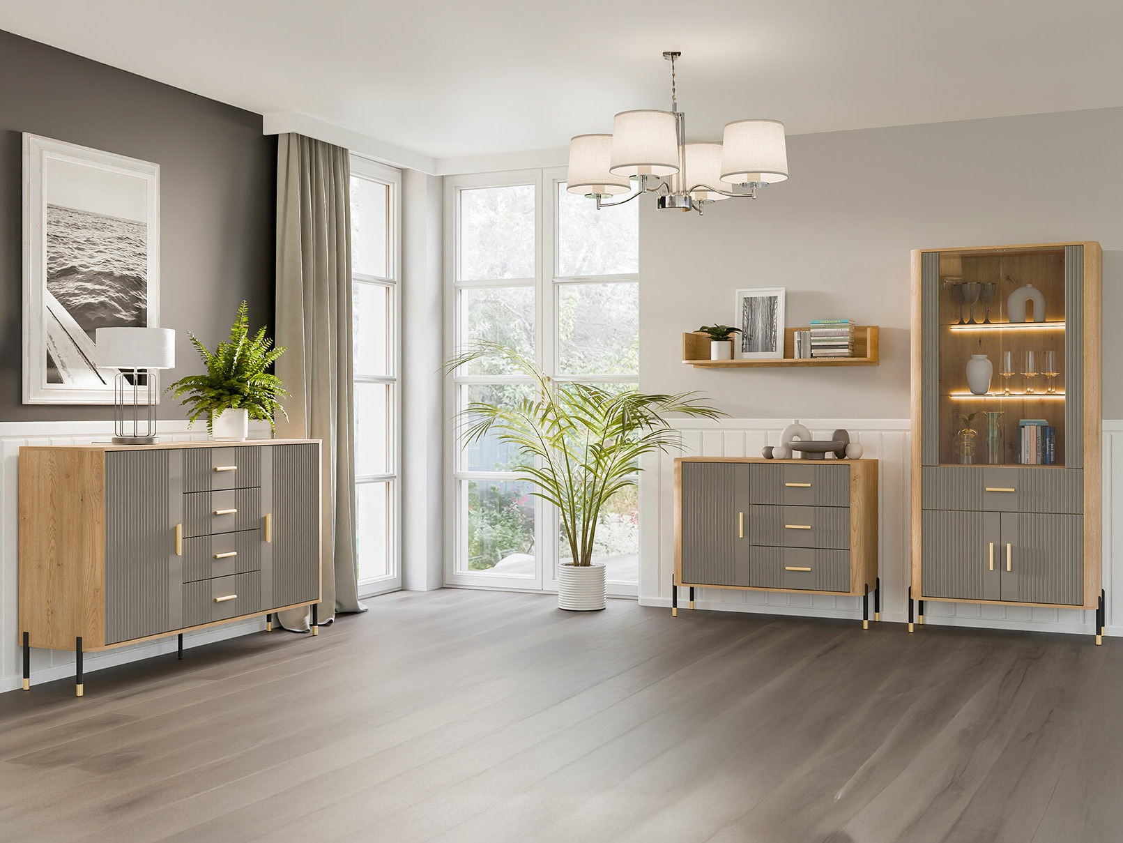 Chest of drawers Flosora 119 (Grey)