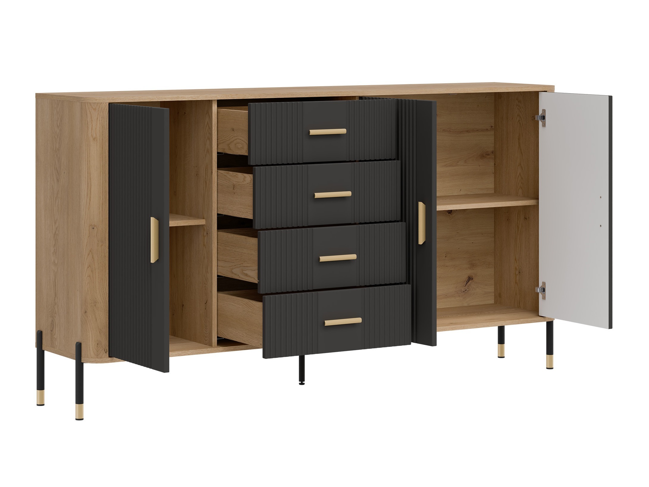 Chest of drawers Flosora 121 (Anthracite)