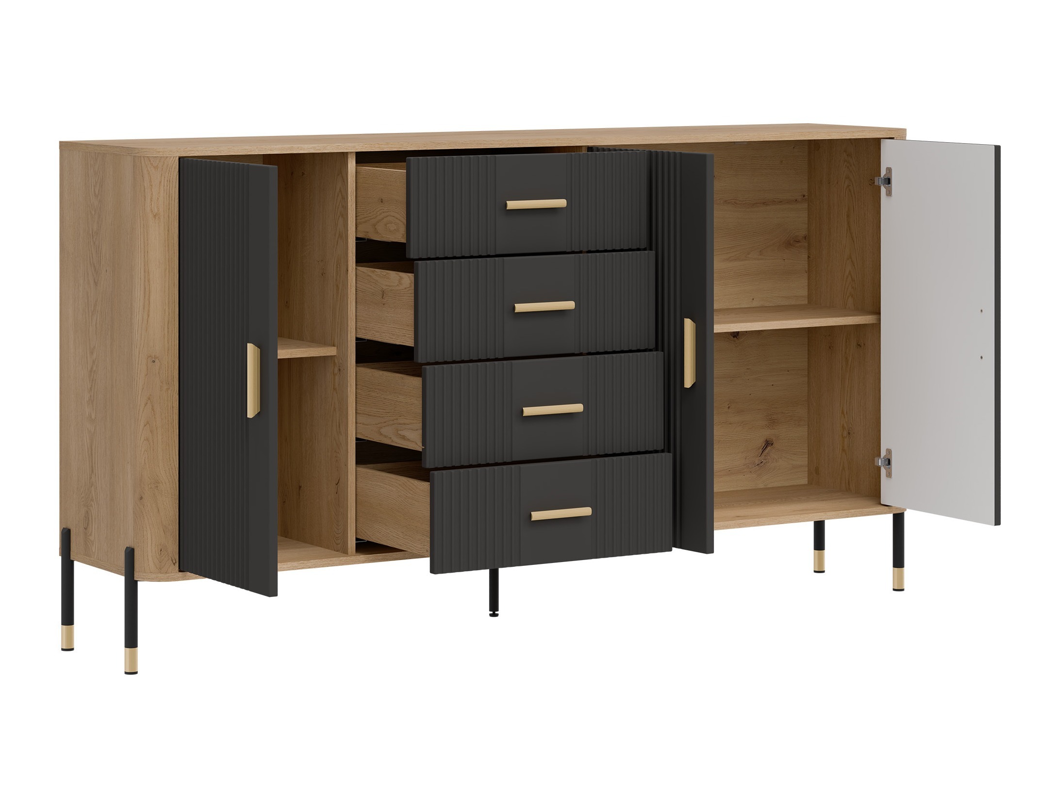 Chest of drawers Flosora 121 (Anthracite)