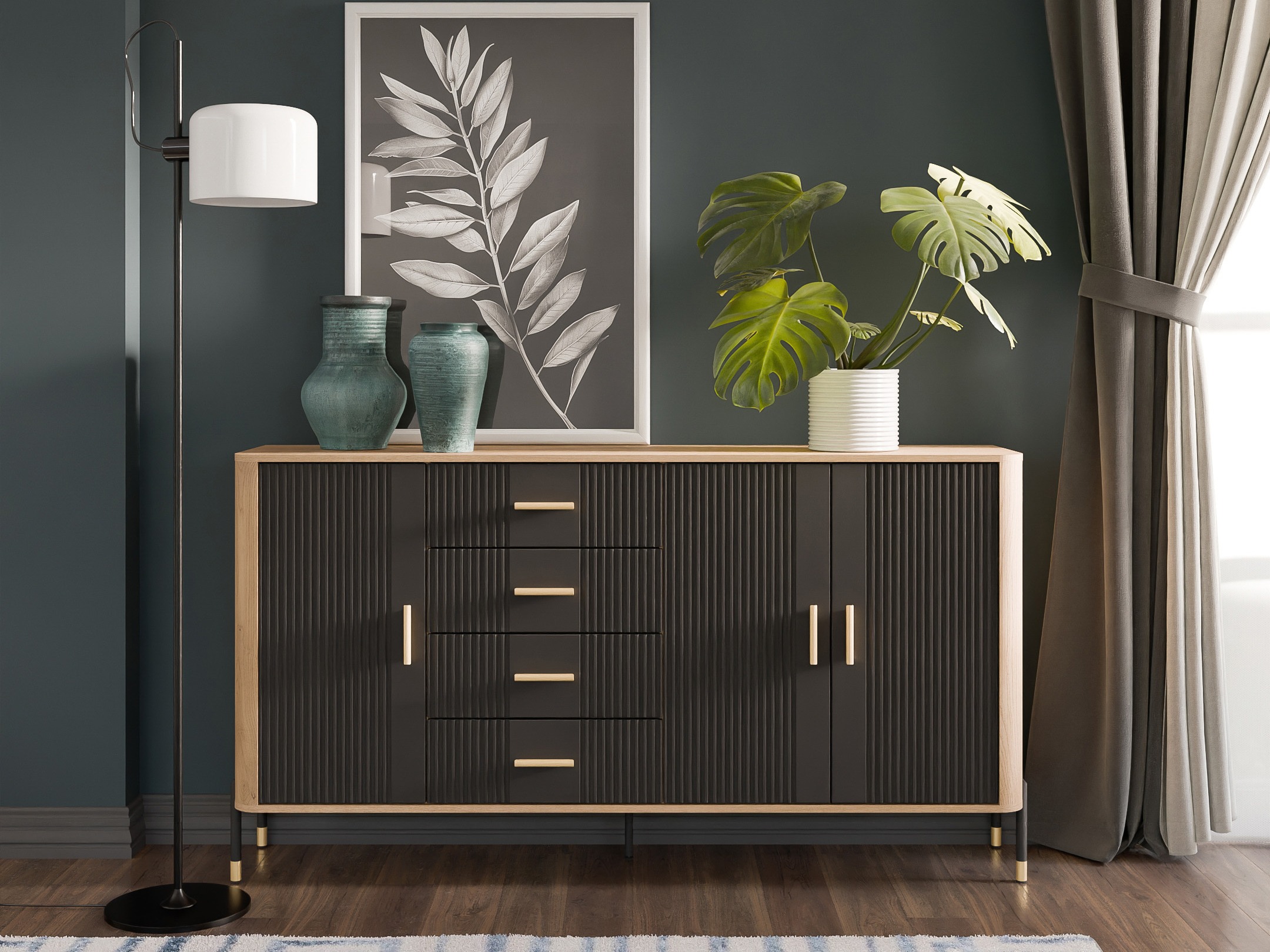 Chest of drawers Flosora 121 (Anthracite)