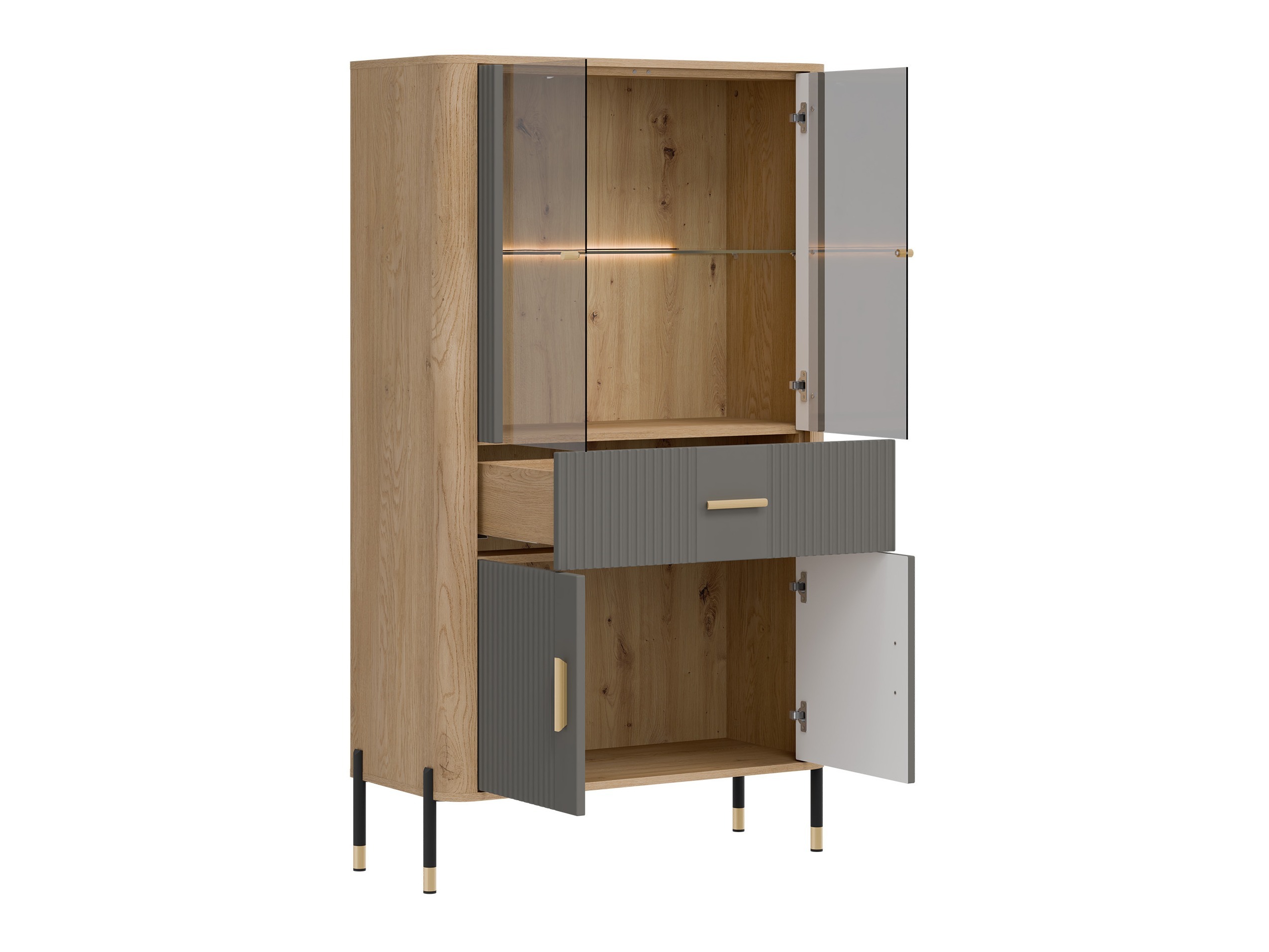 Bookcase Flosora 125 (Grey)