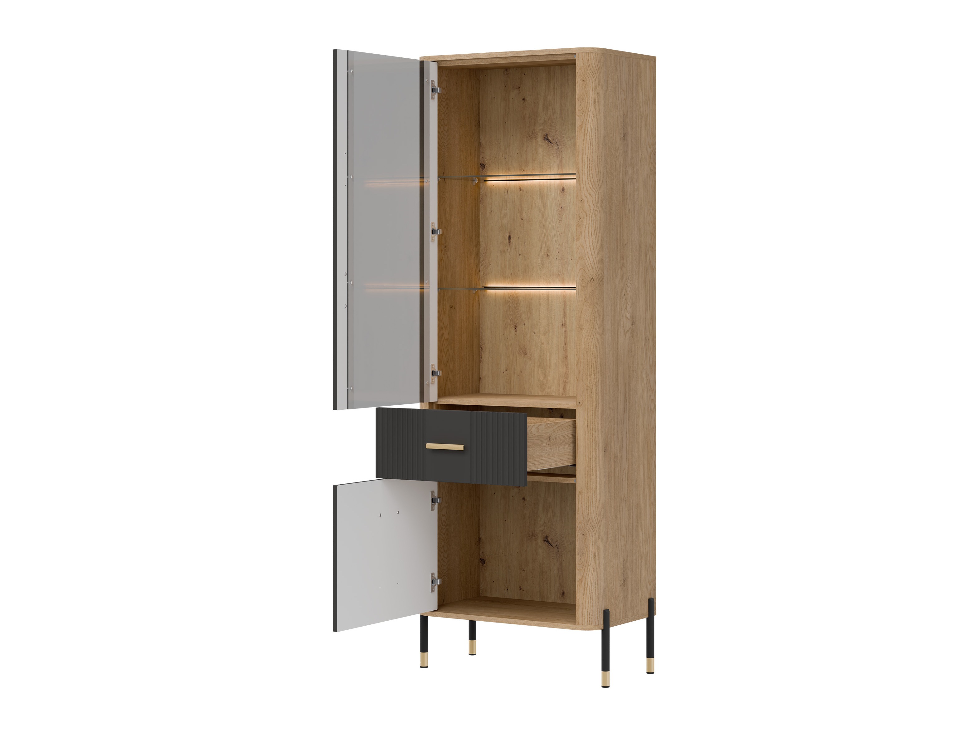 Bookcase Flosora 127 (Anthracite)