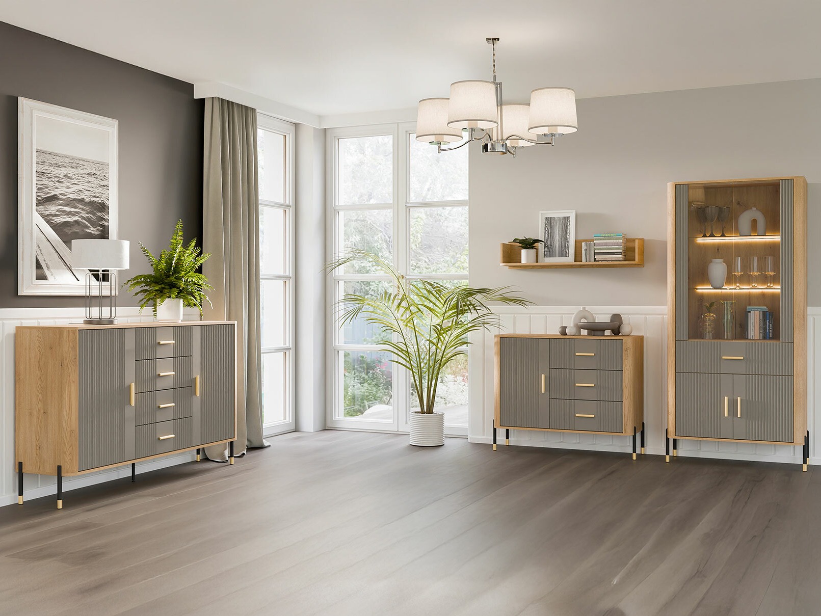 Bookcase Flosora 129 (Grey)