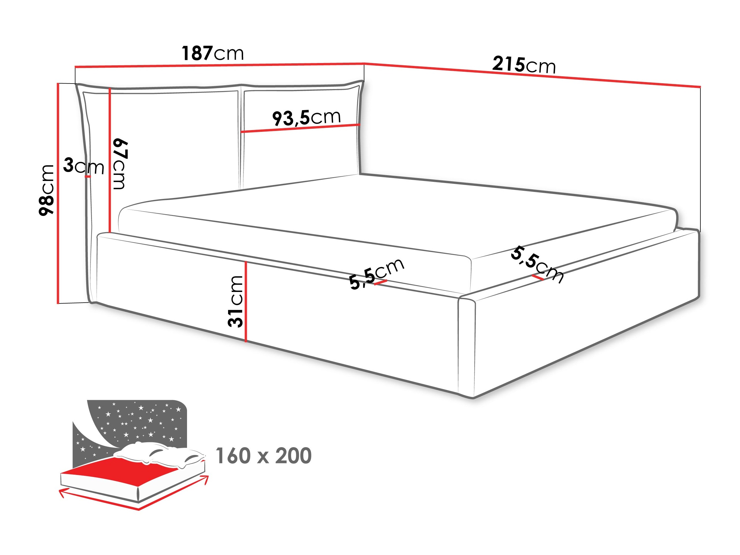 Bed Malden 100 (Paros 01)
