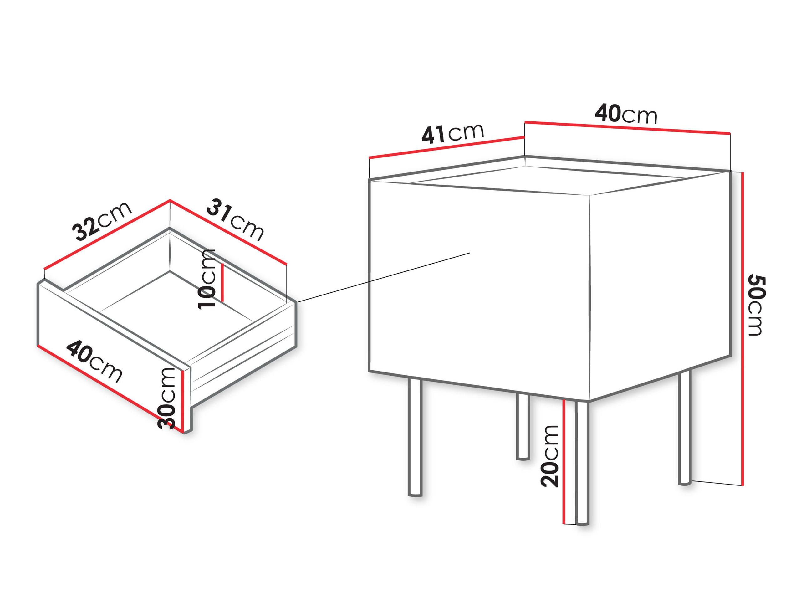 Set of bedside tables Melbela 108 (Cashmere + Oak)