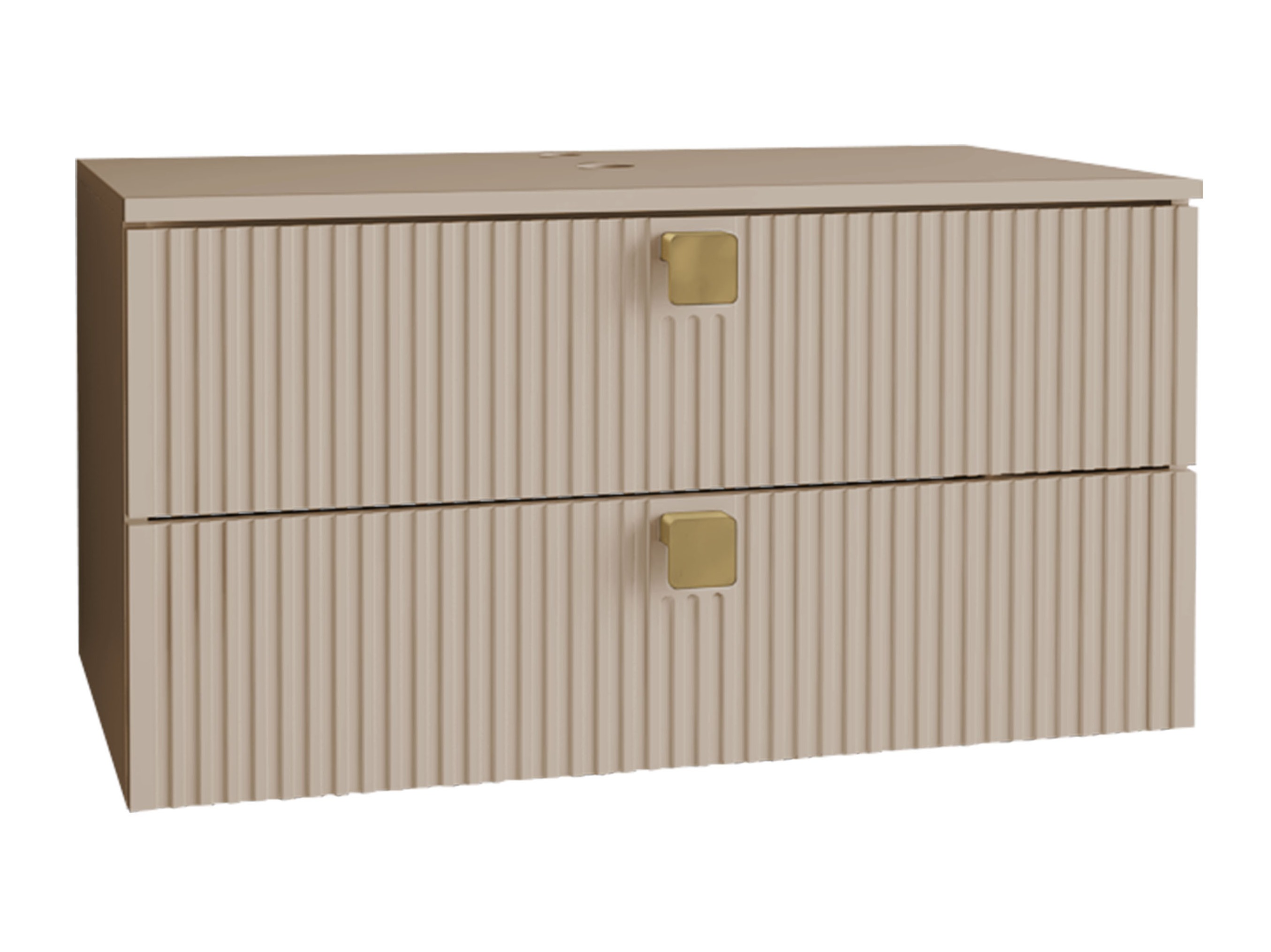 Wall-mounted bathroom cabinet for washbasin Panium (Light brown)