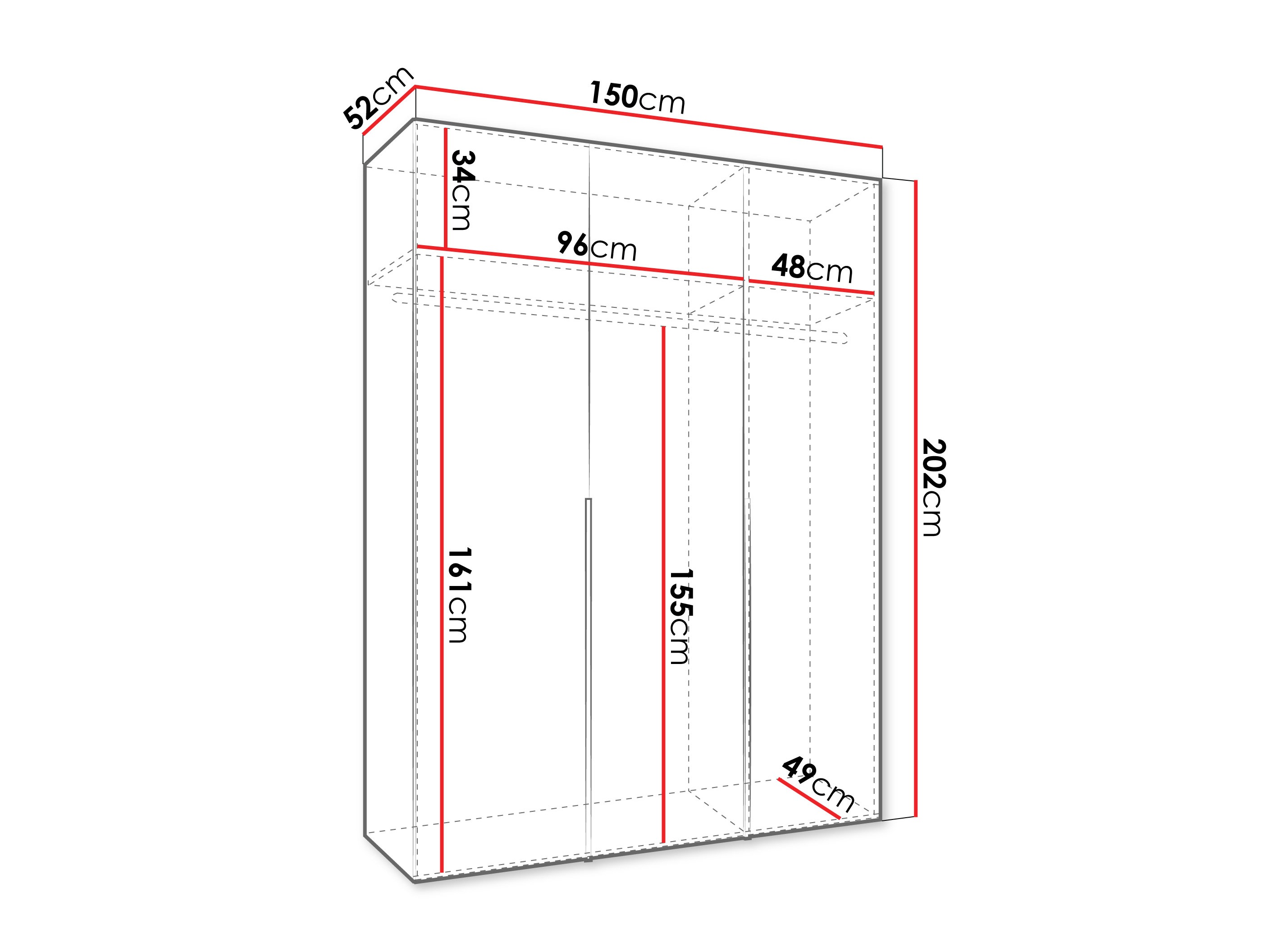 Wardrobe Hartford 536 (White)