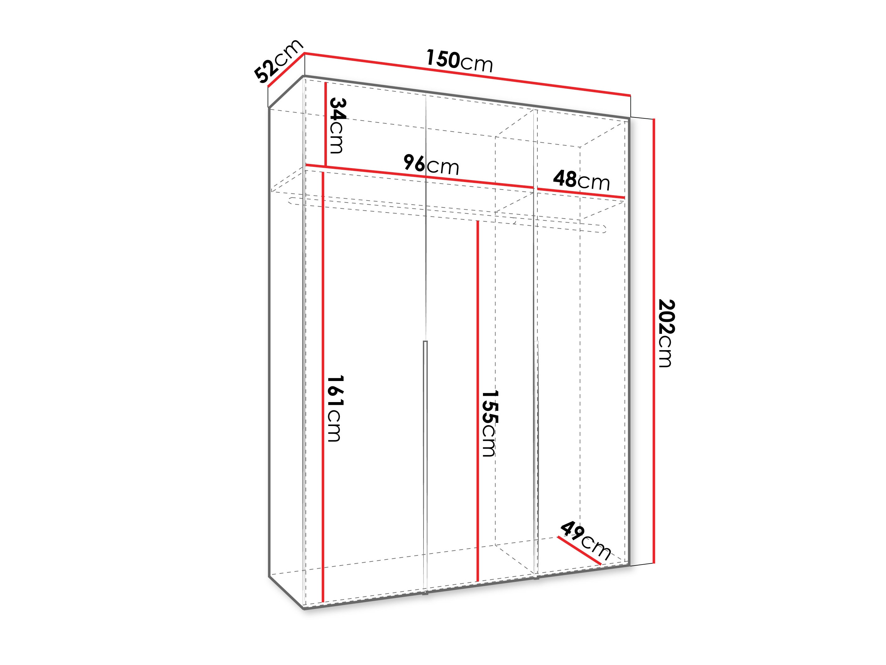 Wardrobe Hartford 536 (White)