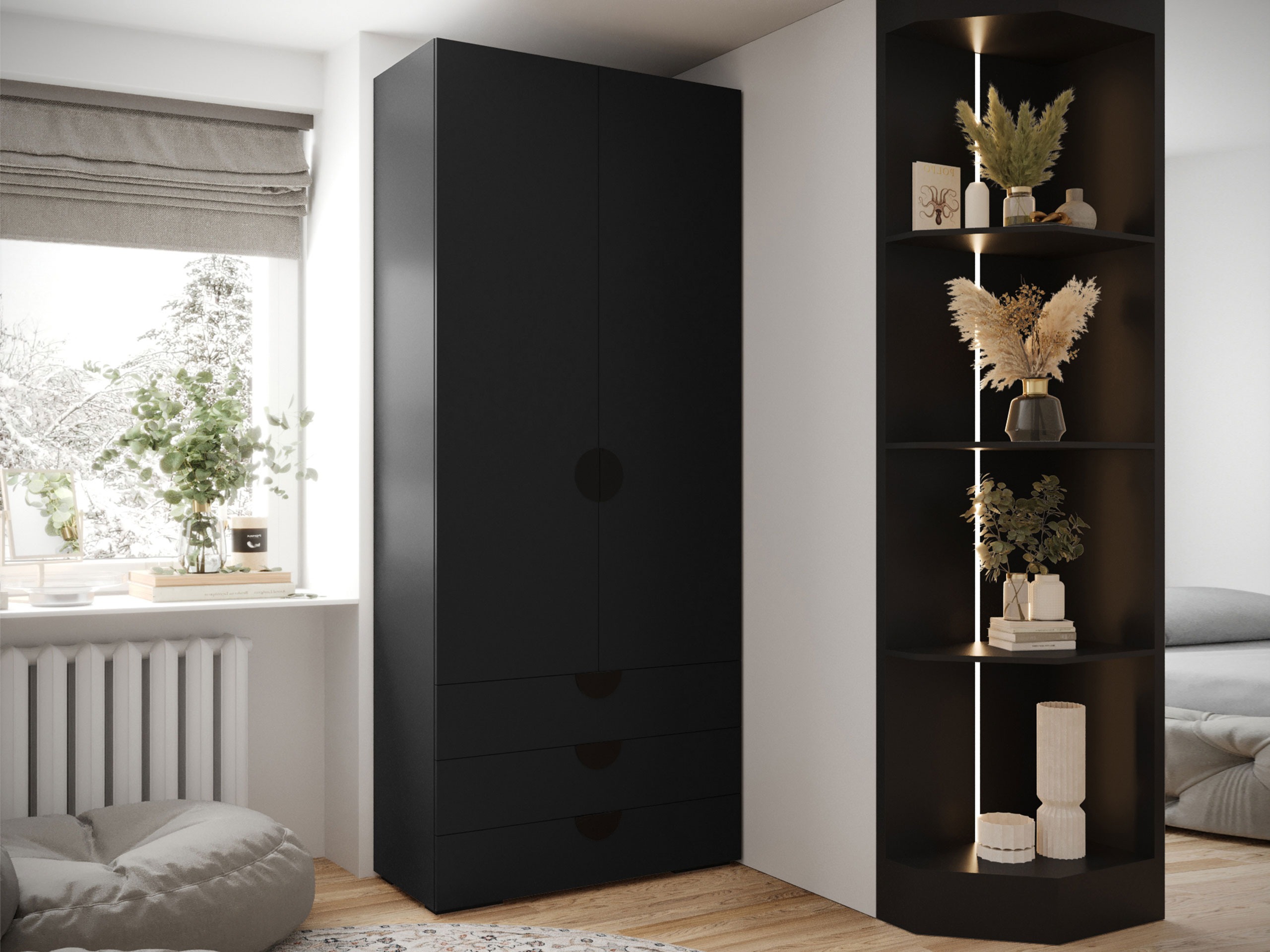 Wardrobe Hartford 565 (Black)