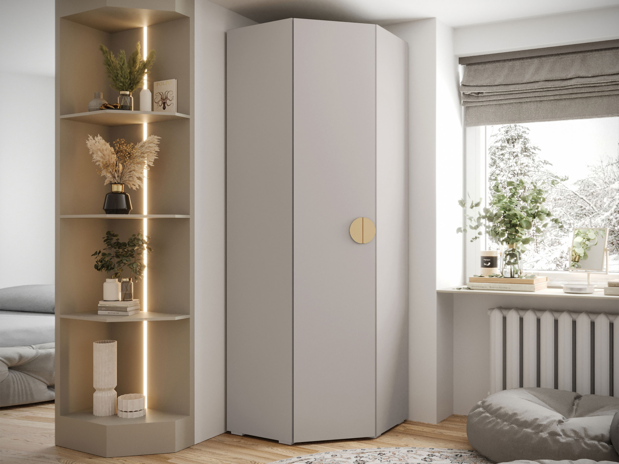 Corner wardrobe Hartford 568 (Cashmere)