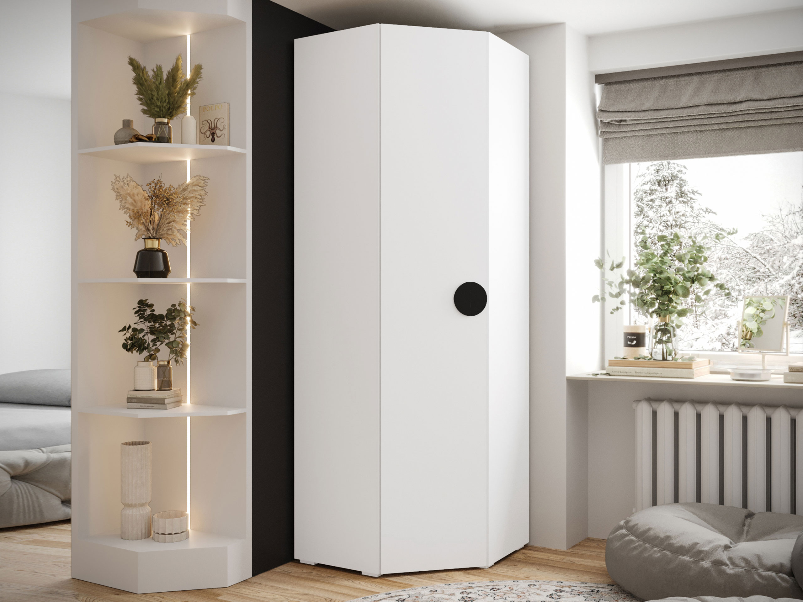 Corner wardrobe Hartford 568 (White)