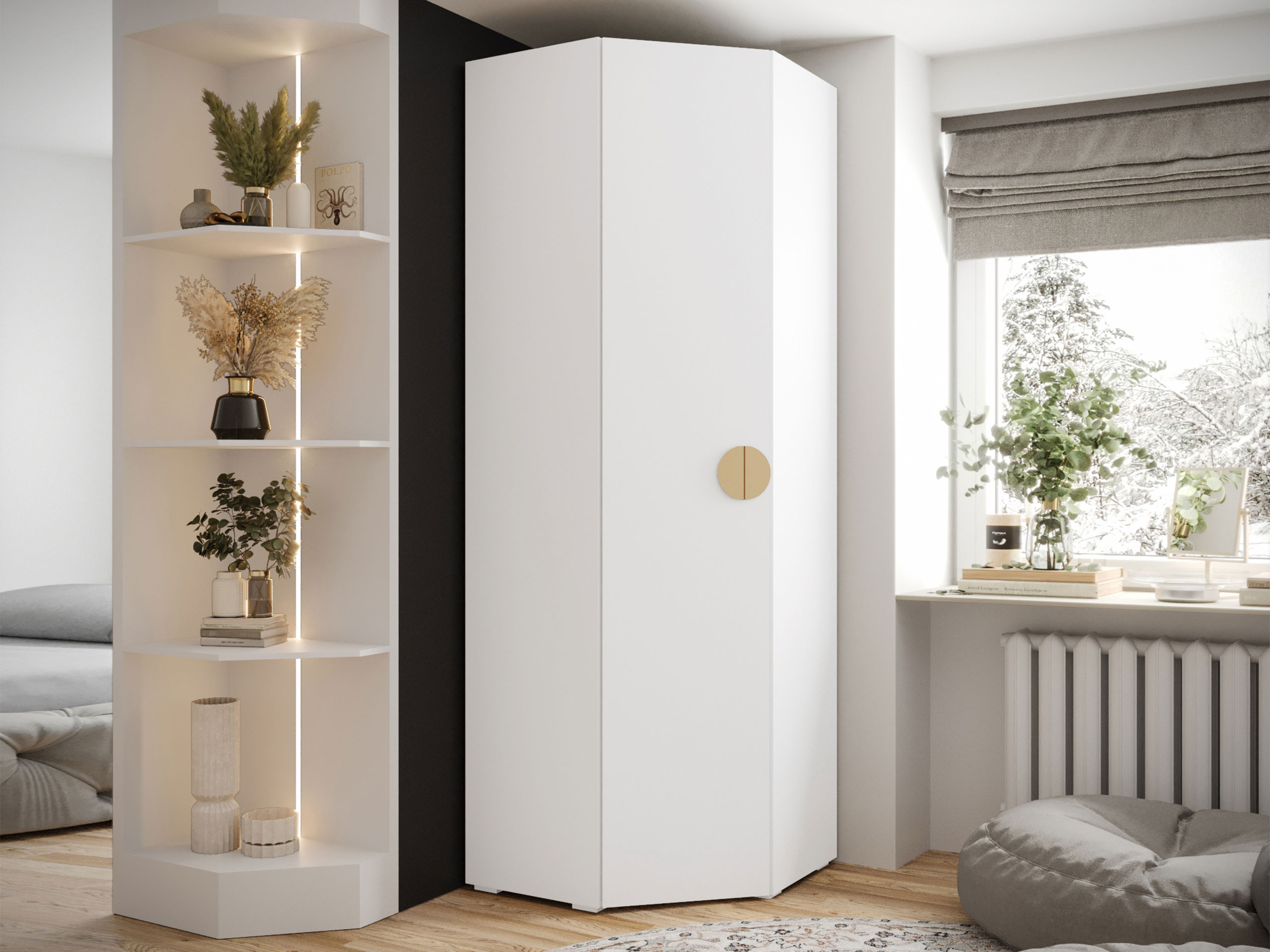 Corner wardrobe Hartford 568 (White)