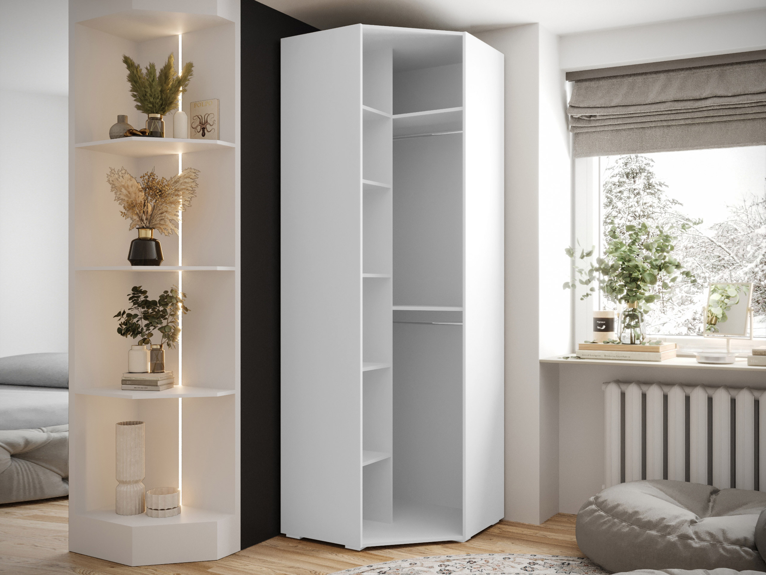 Corner wardrobe Hartford 568 (White)