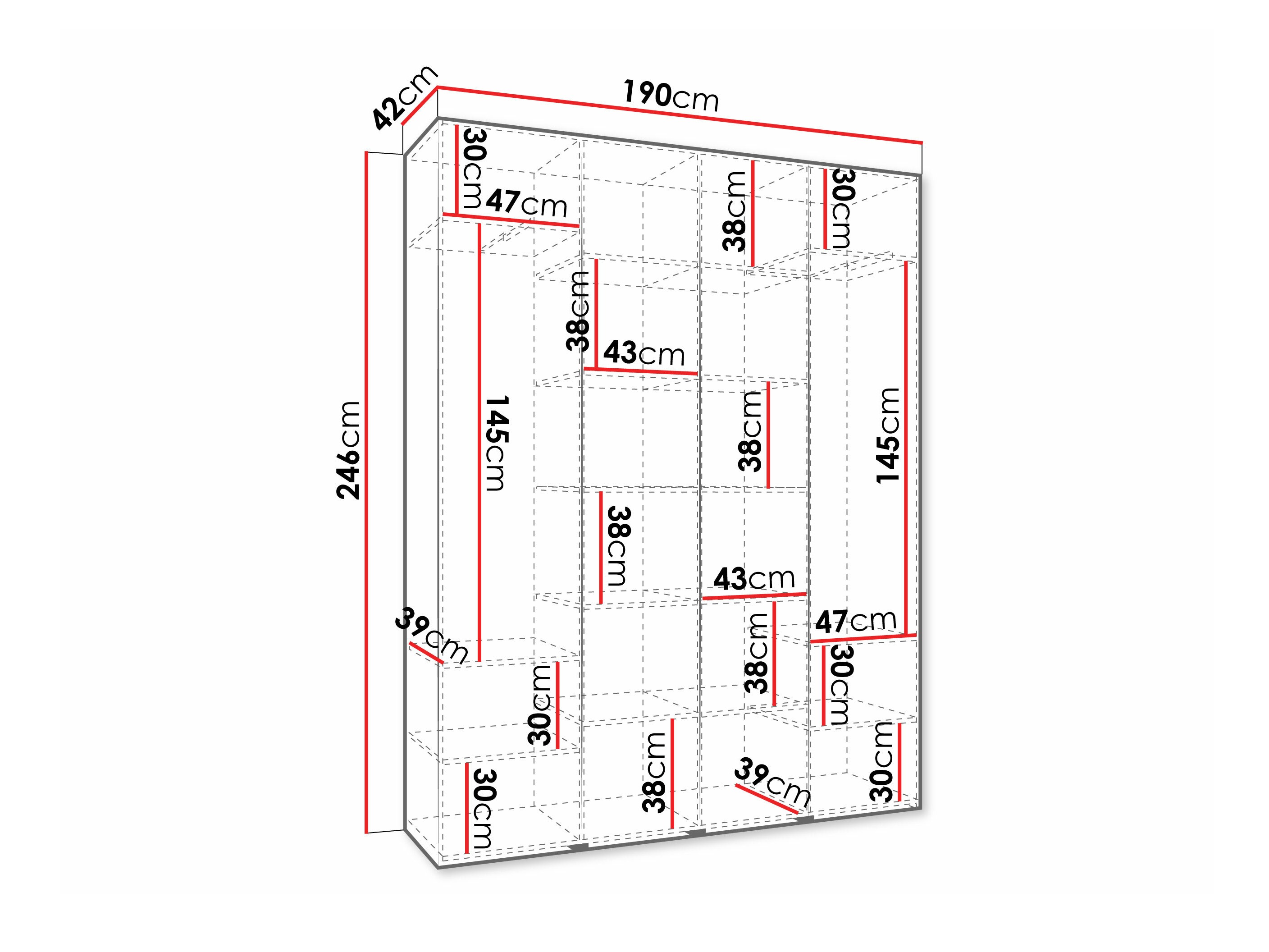 Wardrobe Hartford 570 (White)