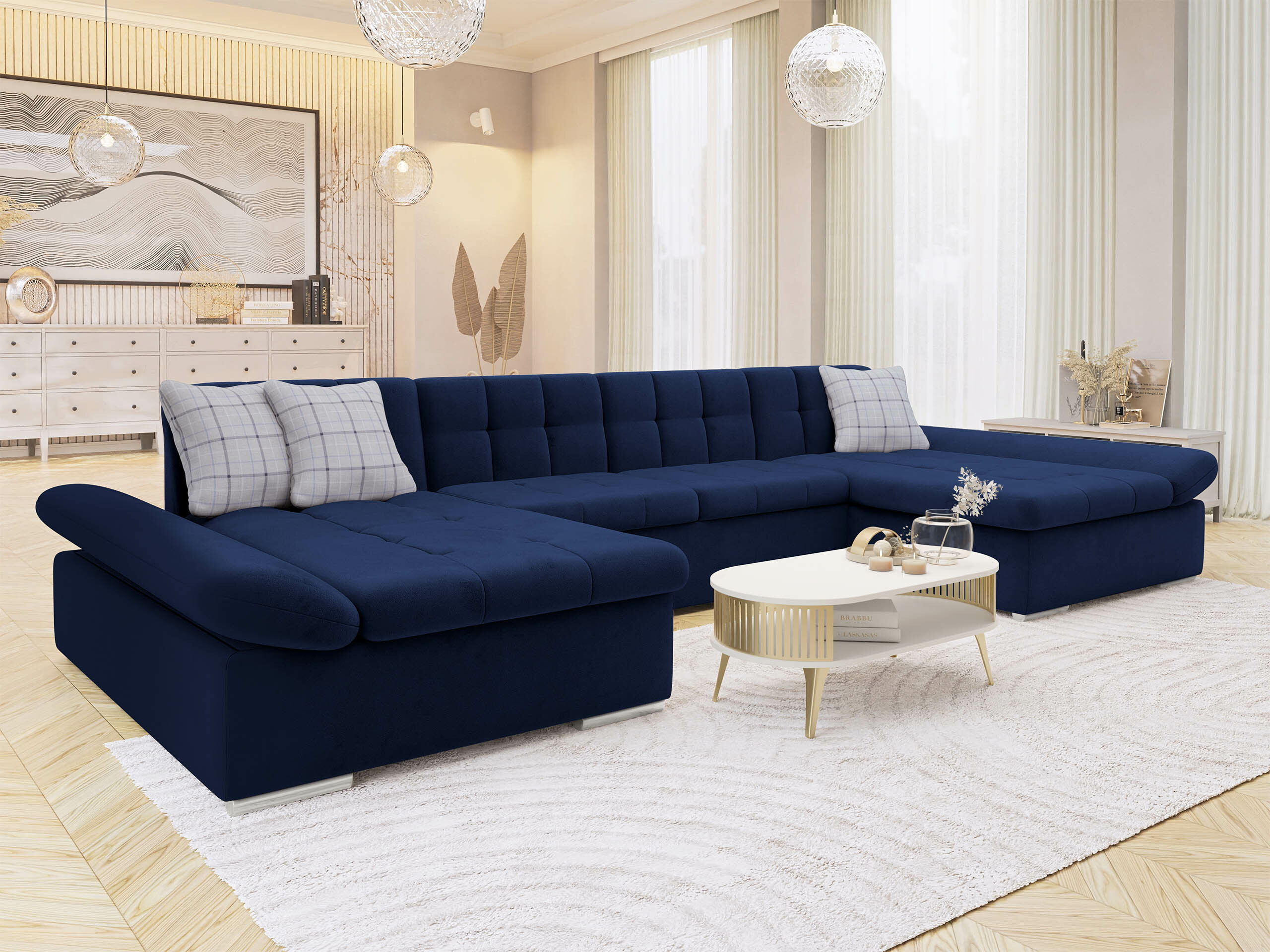 Corner sofa Comfivo Ficus (Magic Velvet 2216 + Senegal 818)