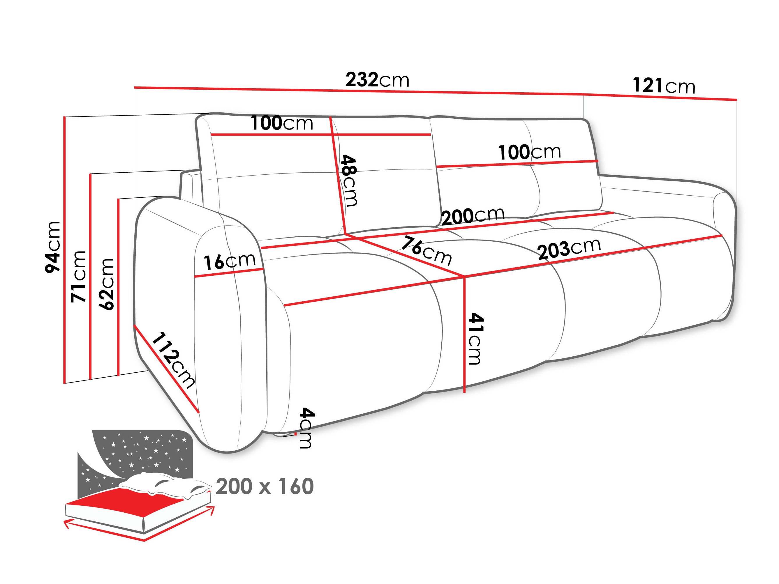 Sofa bed Clinton 100 (Lambi 12)