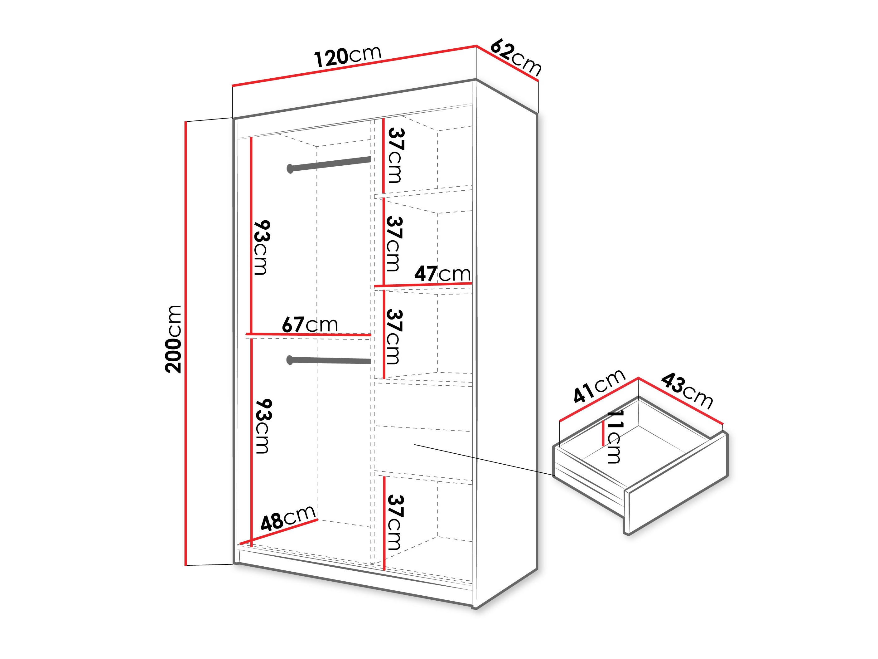 Wardrobe Hartford 578 (Artisan oak)