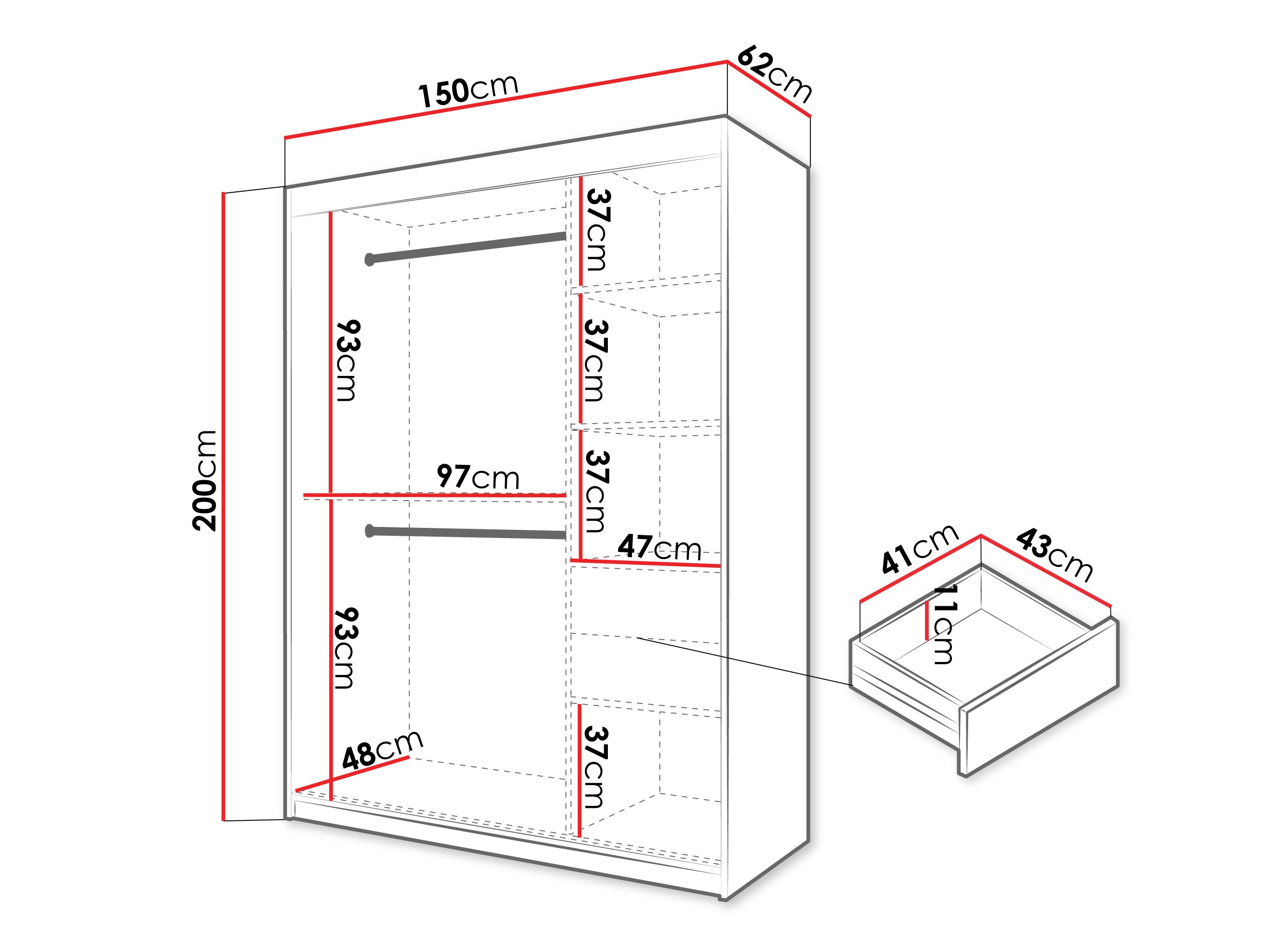 Wardrobe Hartford 578 (Sonoma oak)