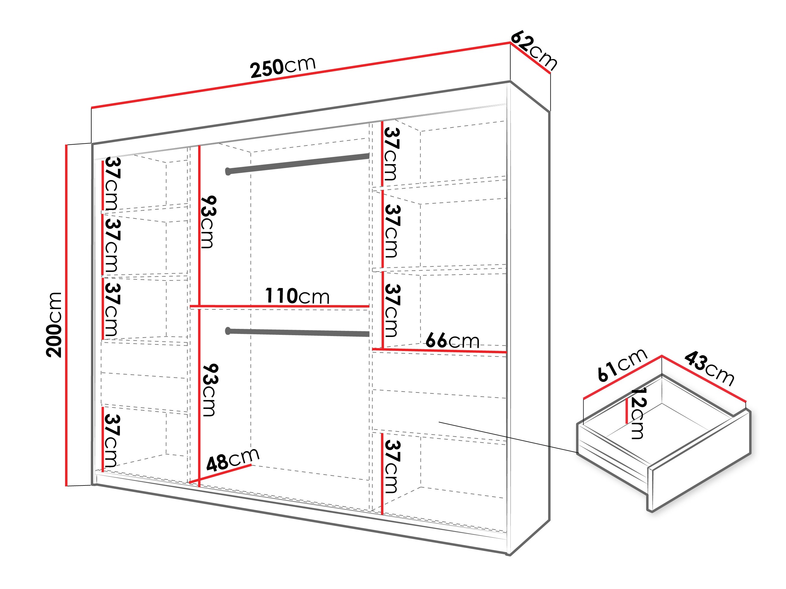Wardrobe Hartford 578 (Sonoma oak)