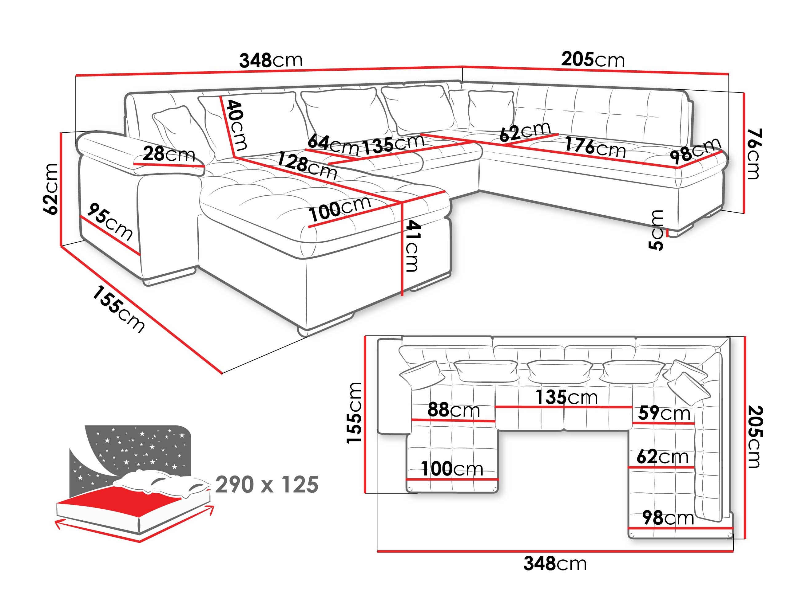Corner sofa Comfivo Gemma VI (Maya 09 + Corbett 78)