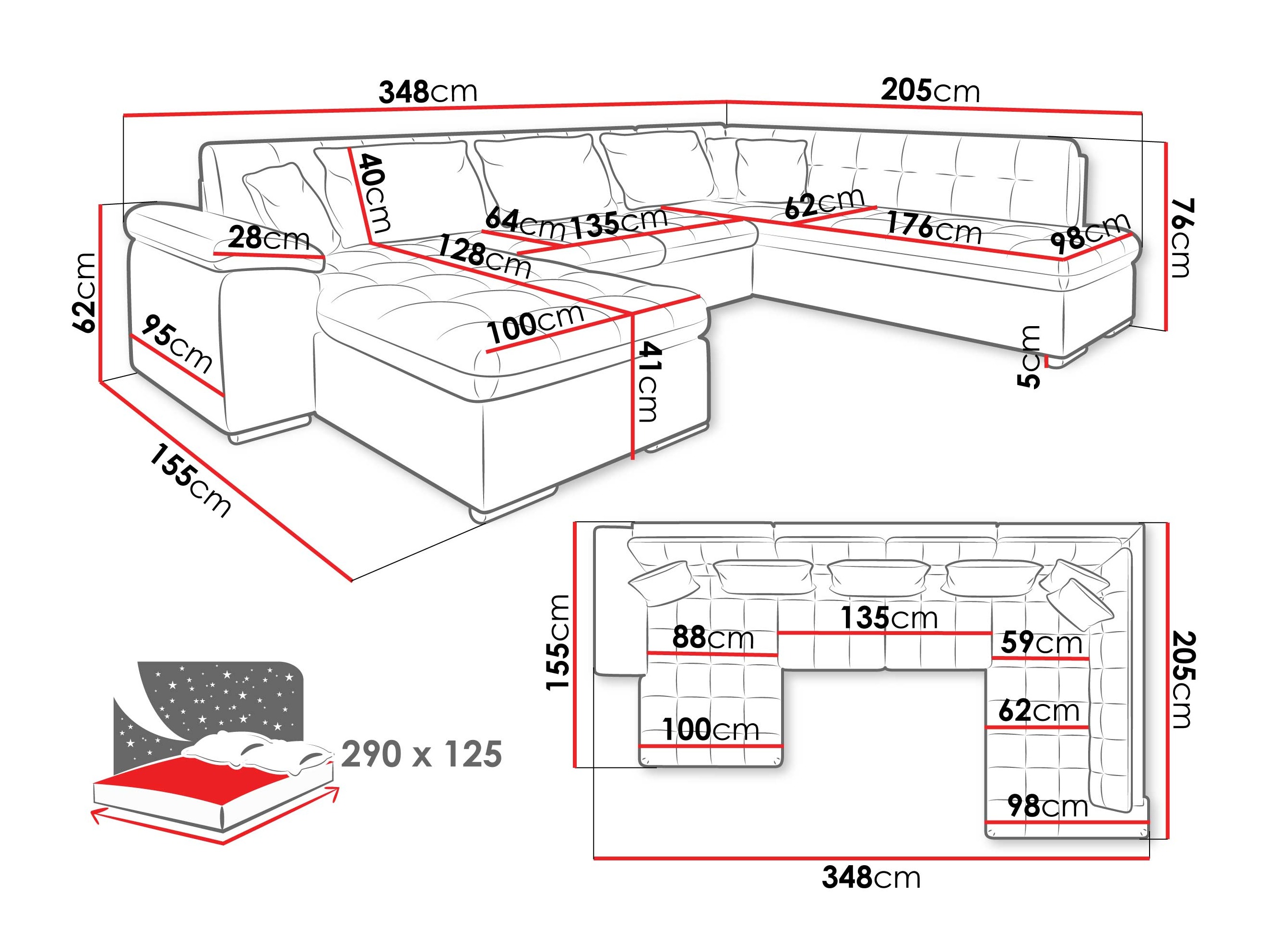 Corner sofa Comfivo Gemma VI (Maya 09 + Corbett 78)