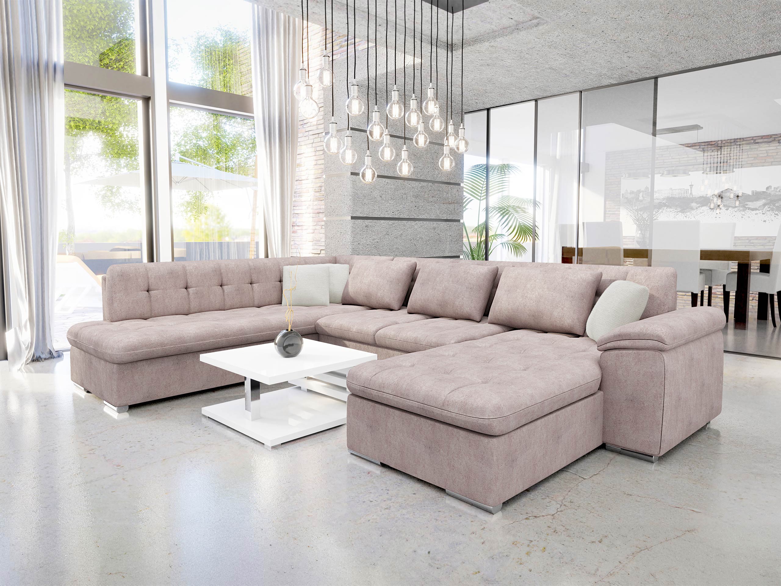 Corner sofa Comfivo Gemma VI (Zoya 03 + Mokka 03)