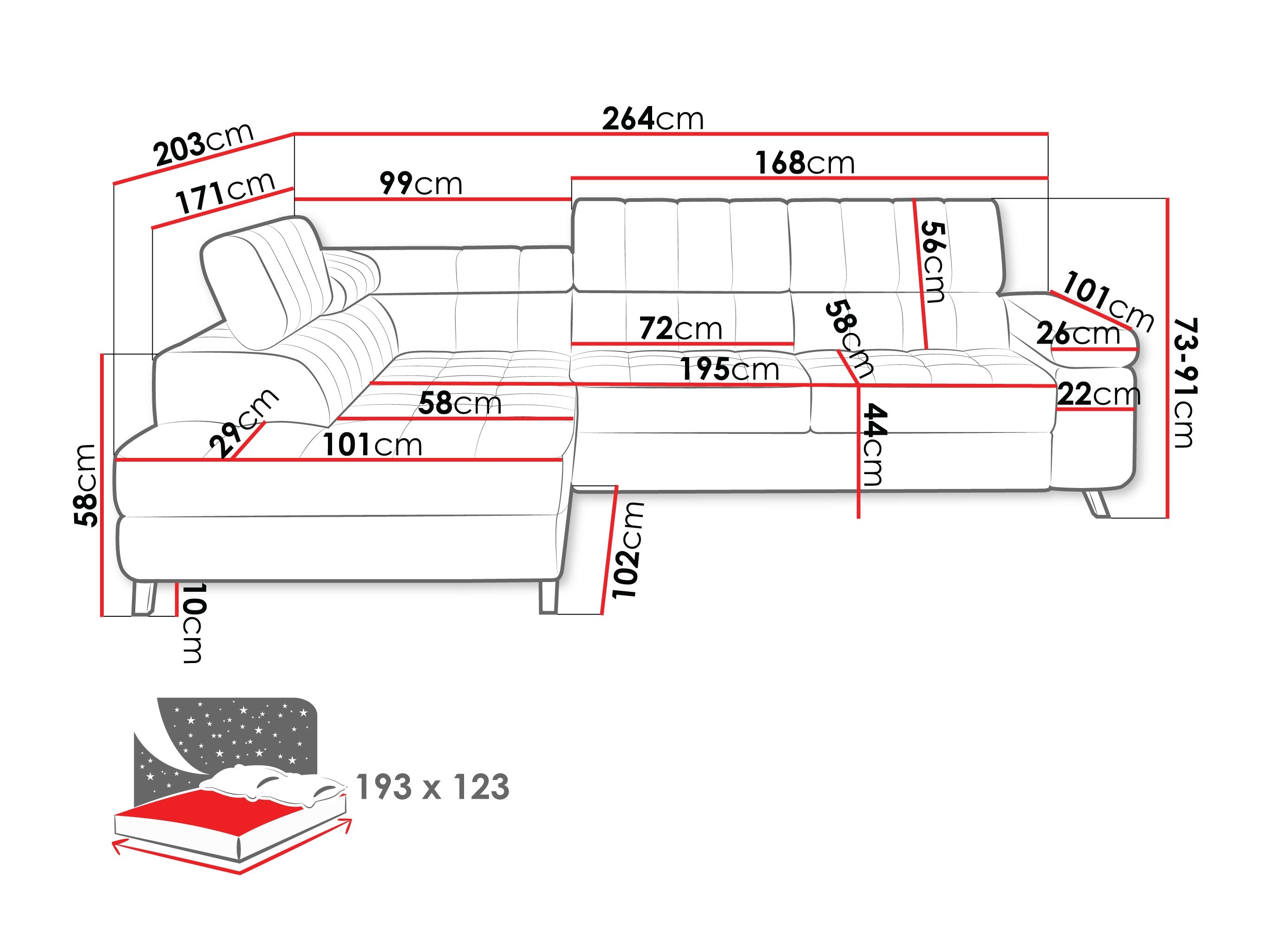Corner sofa Comfivo Agnus (Piano 26)