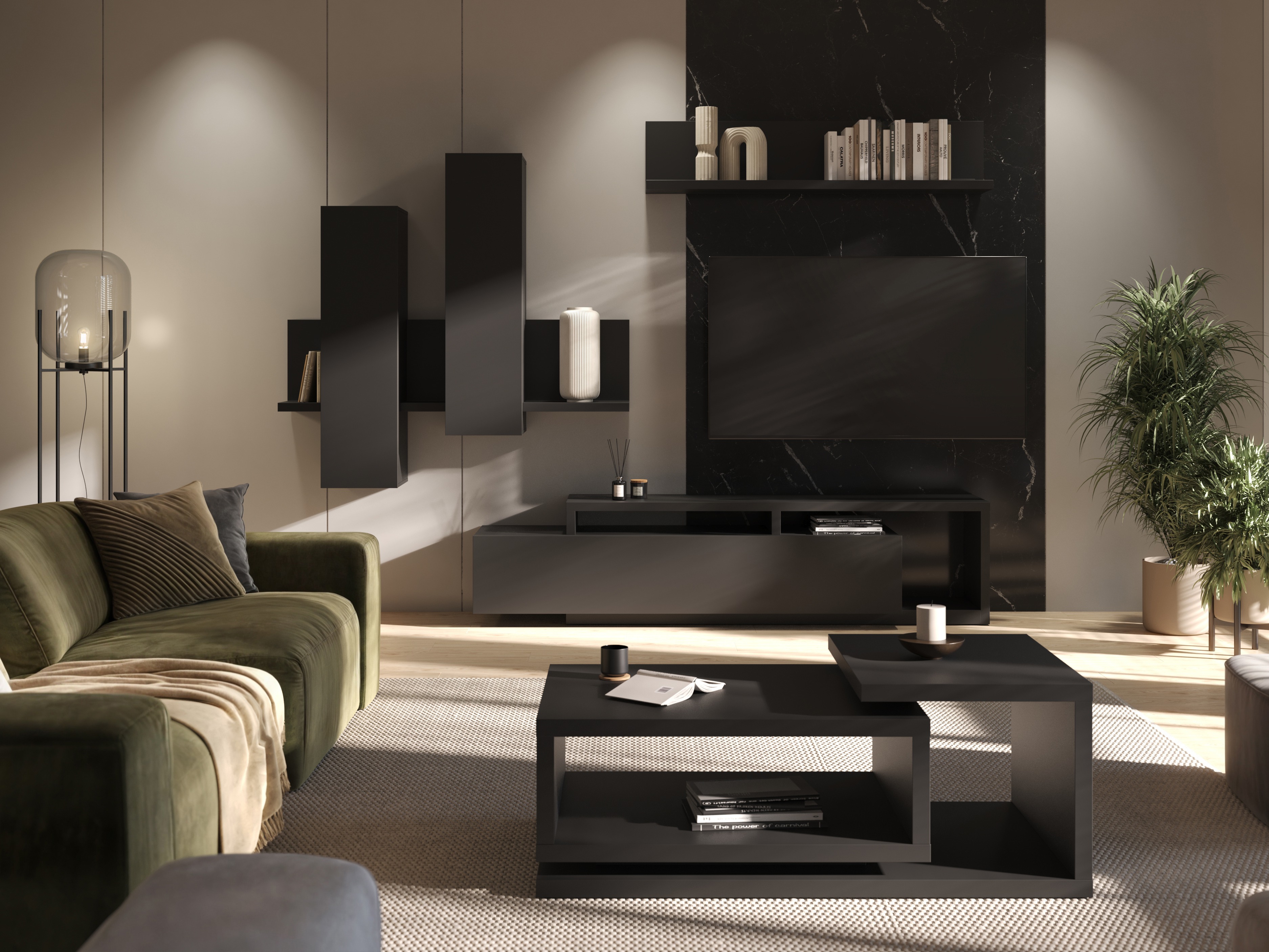 TV stand Lutiva 103 (Matte black)