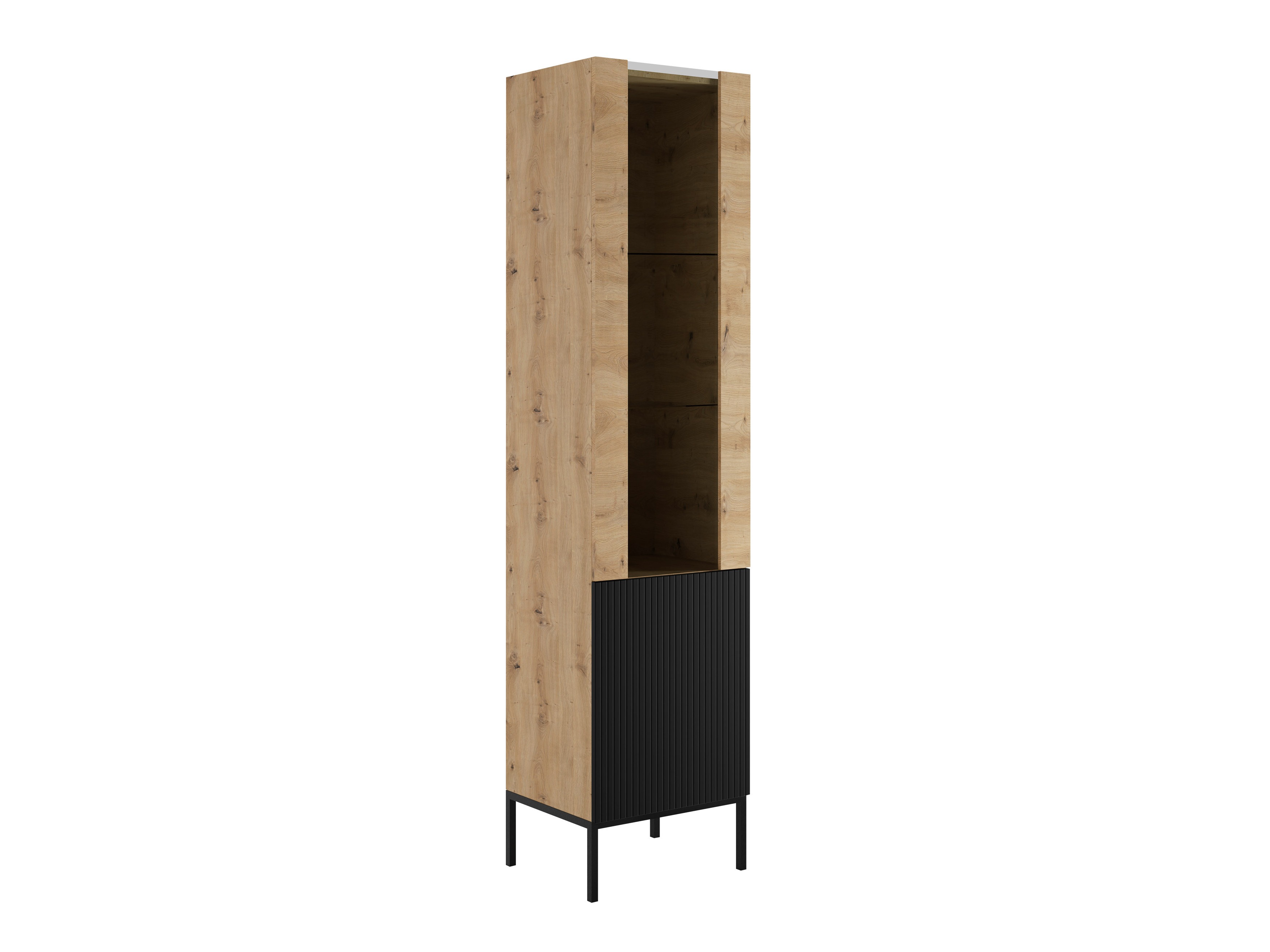 Bookcase Lunole 112 (Artisan oak + Black)